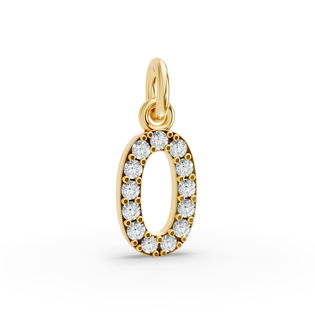 Round Shape Diamond Numeric Collection in Gold