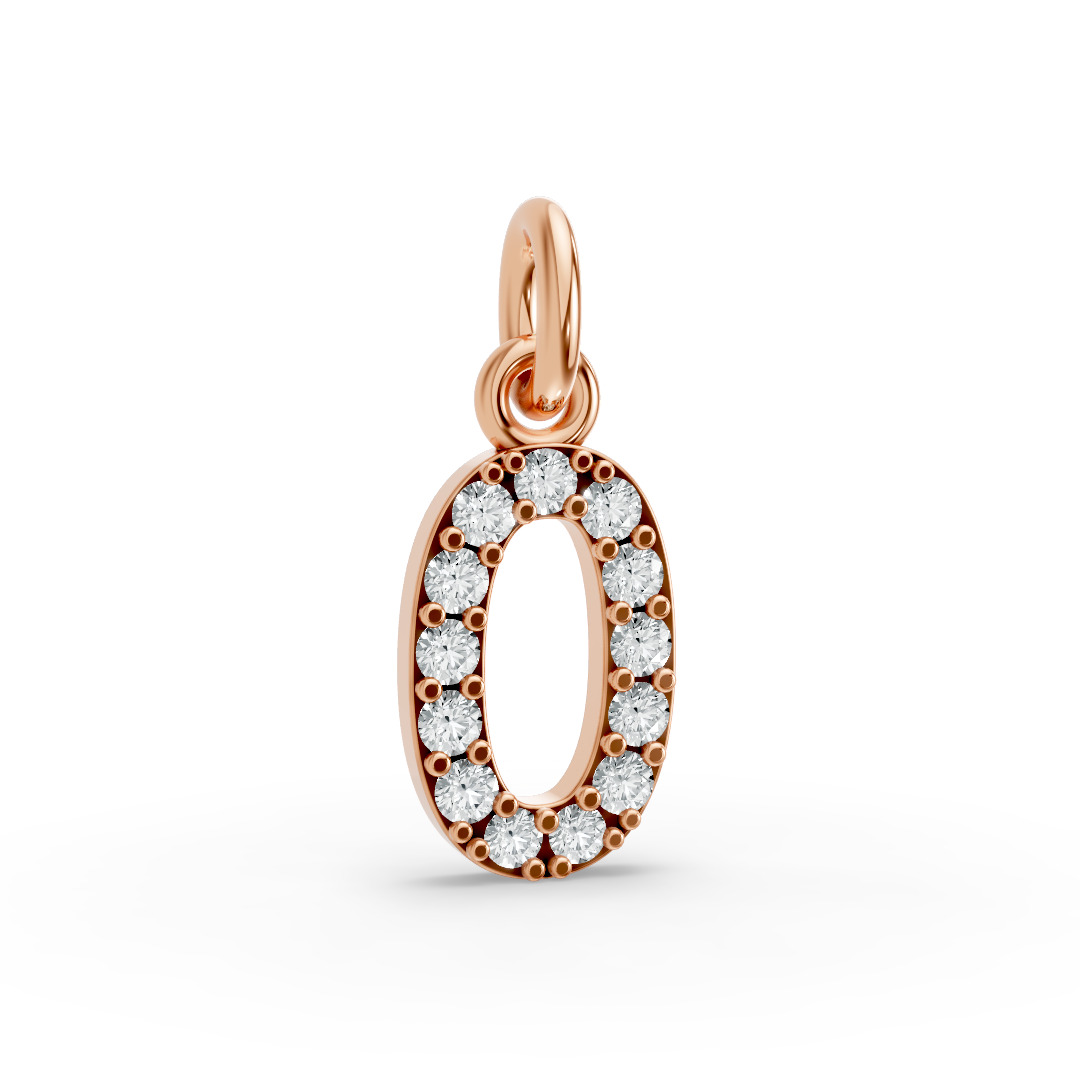 Round Shape Diamond Numeric Collection in Gold