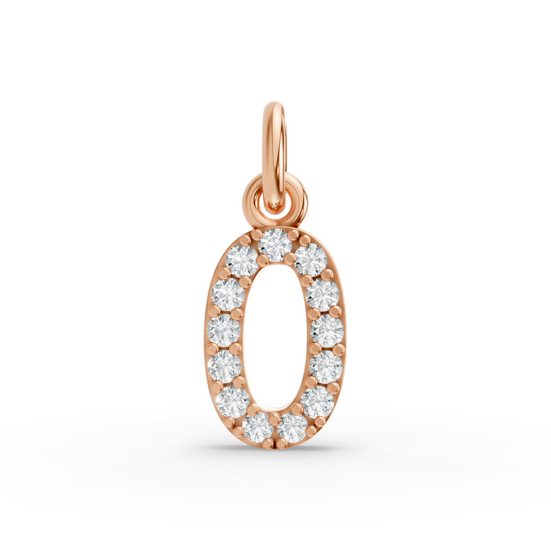 Round Shape Diamond Numeric Collection in Gold