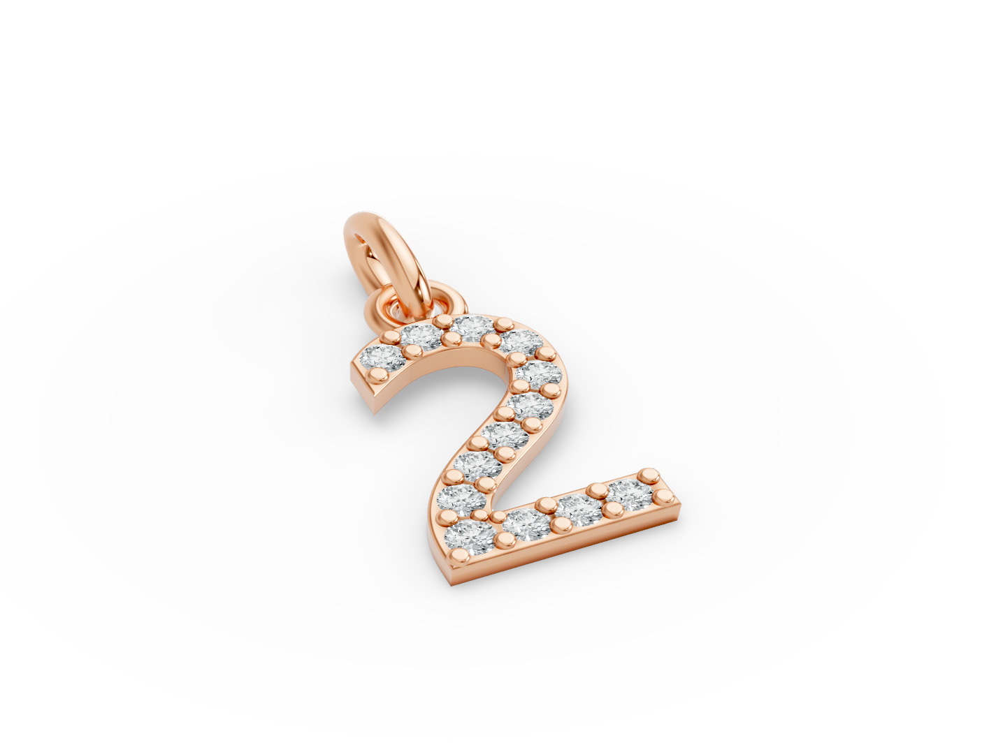 Round Shape Diamond Numeric Collection in Gold