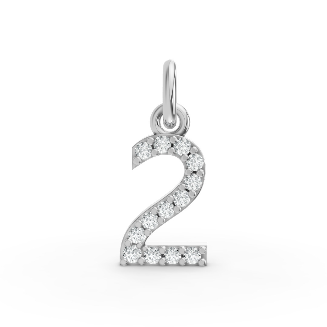 Round Shape Diamond Numeric Collection in Gold