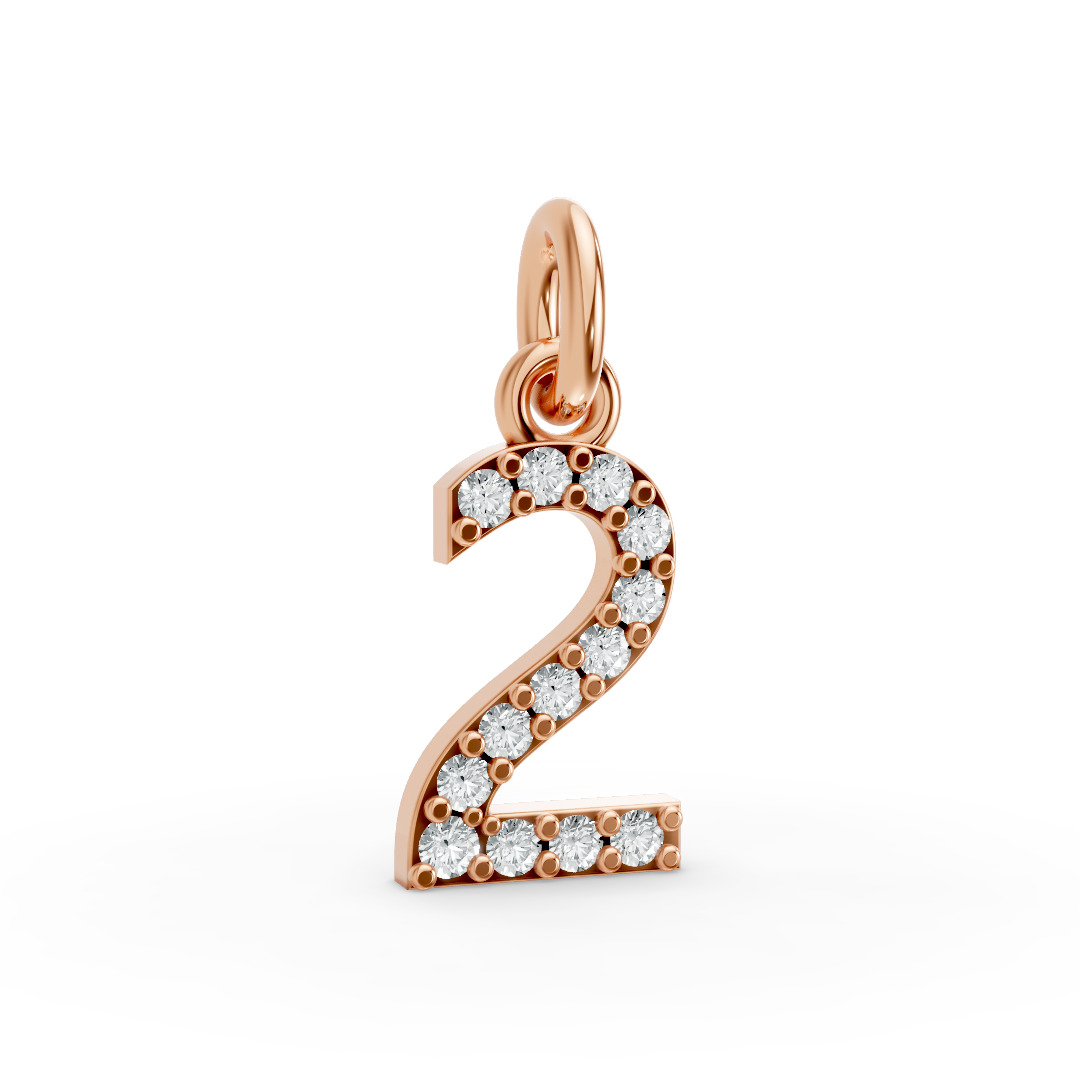 Round Shape Diamond Numeric Collection in Gold