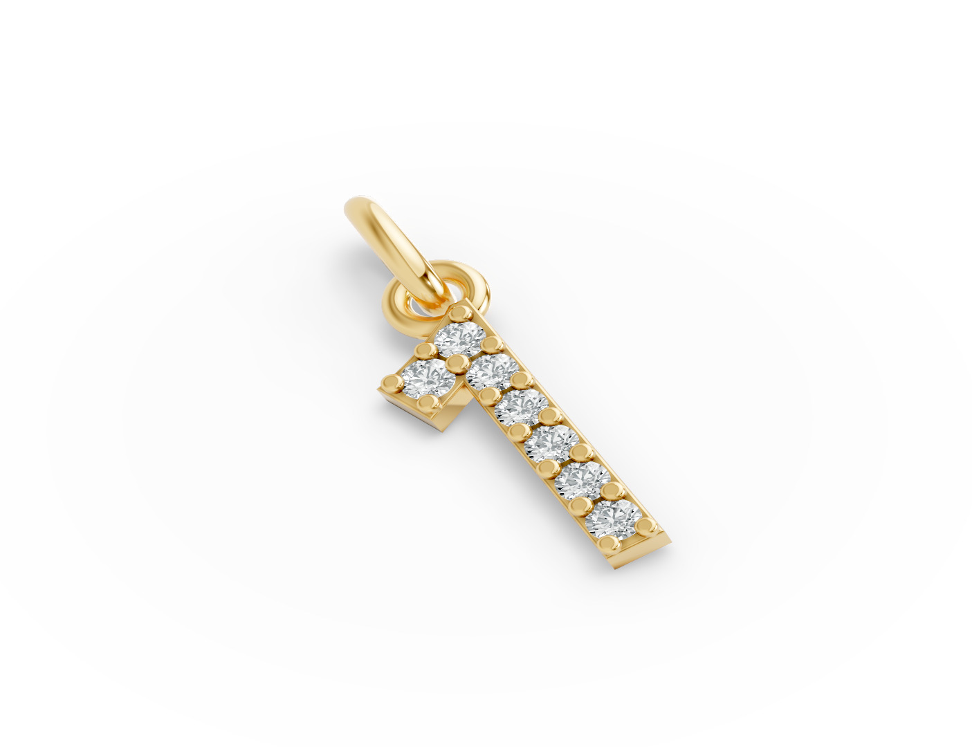 Round Shape Diamond Numeric Collection in Gold