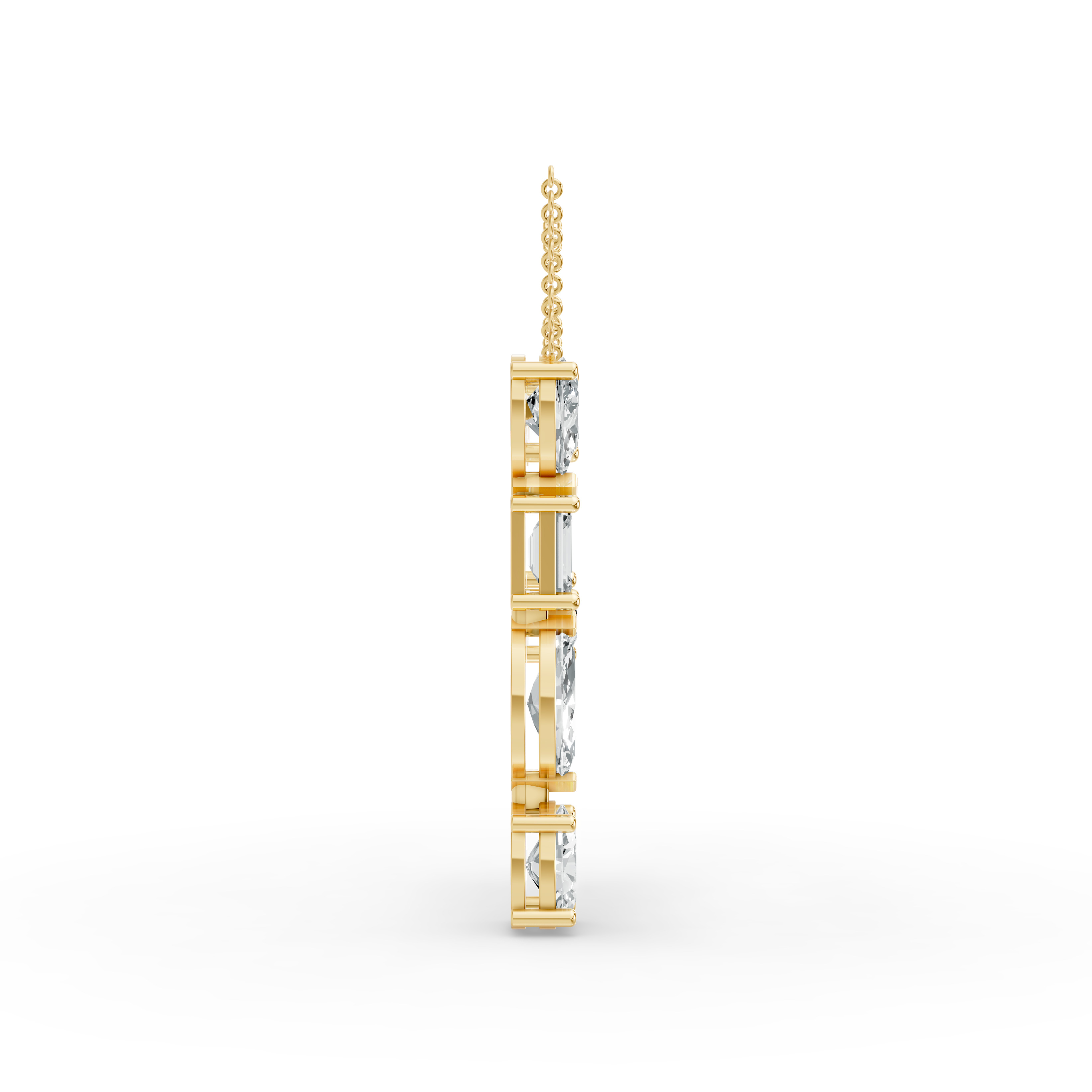 Oval Shape Diamond Alphabet Collection in Gold