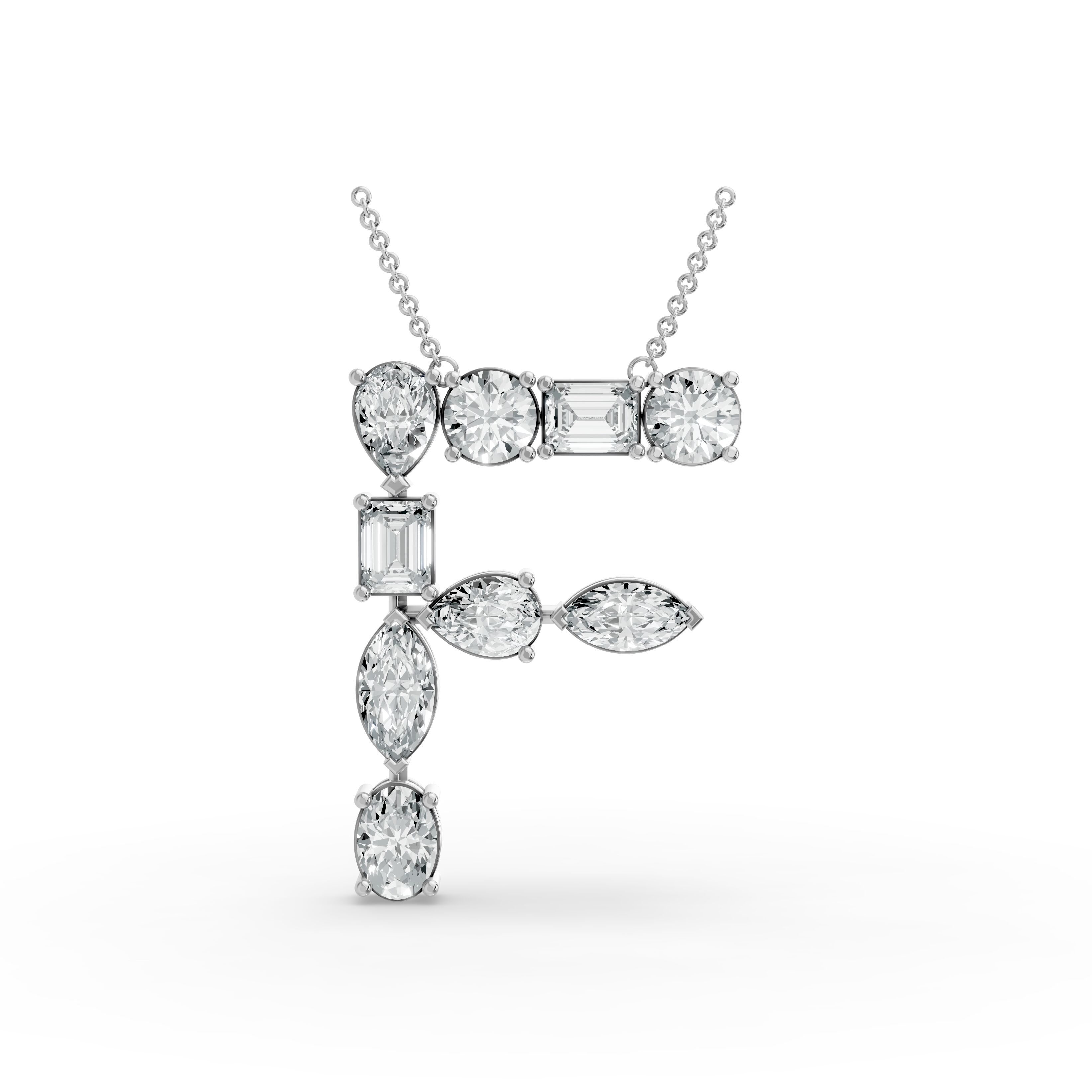 Oval Shape Diamond Alphabet Collection in Gold