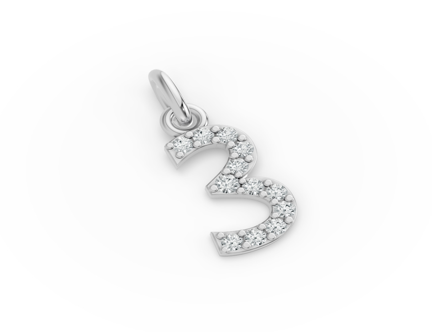 Round Shape Diamond Numeric Collection in Gold