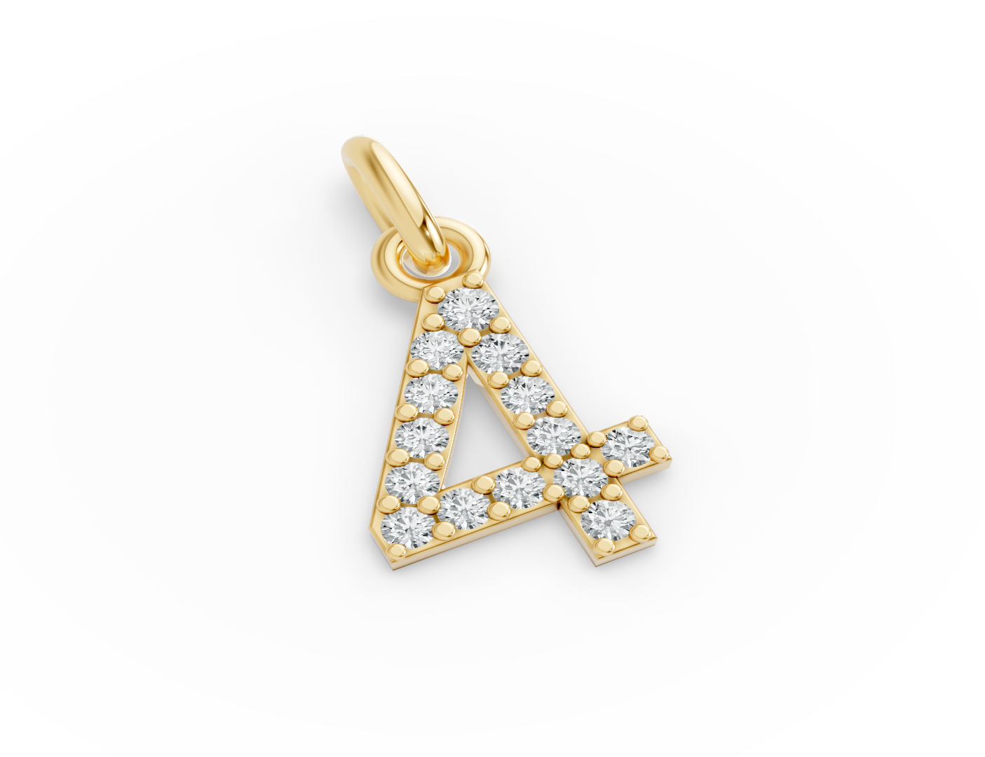 Round Shape Diamond Numeric Collection in Gold