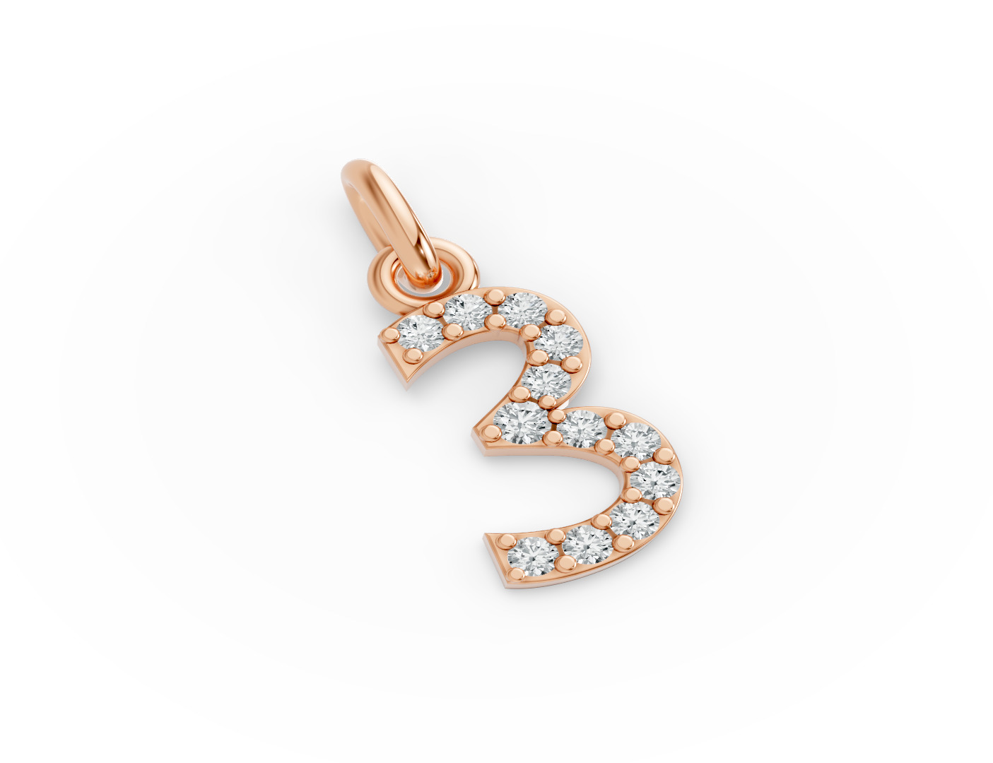 Round Shape Diamond Numeric Collection in Gold
