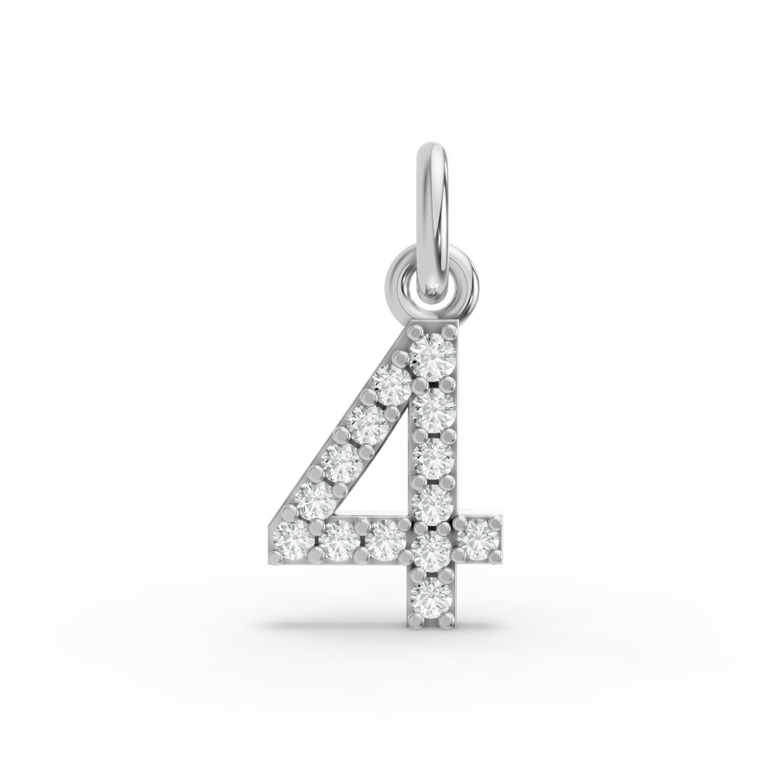 Round Shape Diamond Numeric Collection in Gold