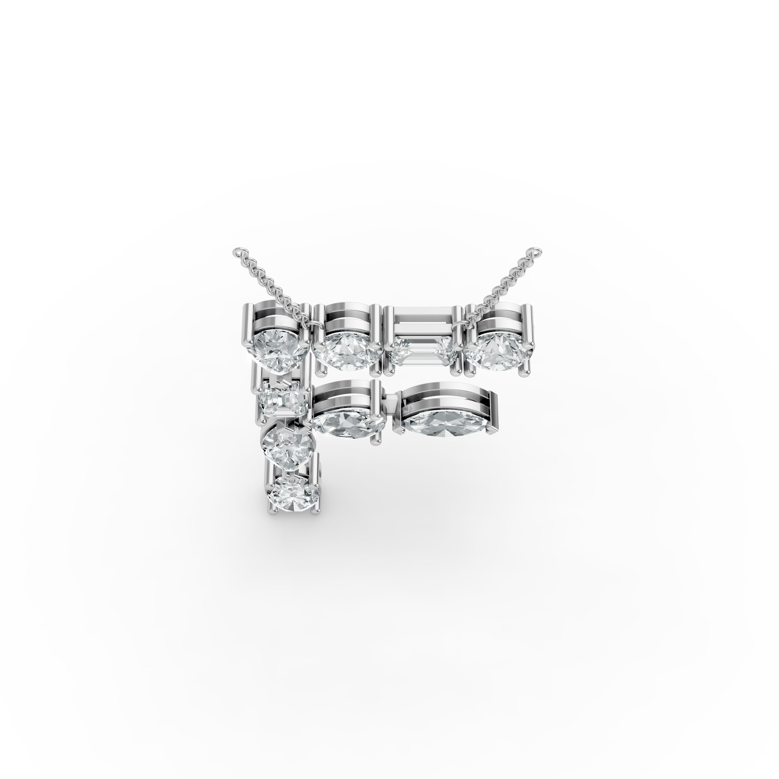 Oval Shape Diamond Alphabet Collection in Gold