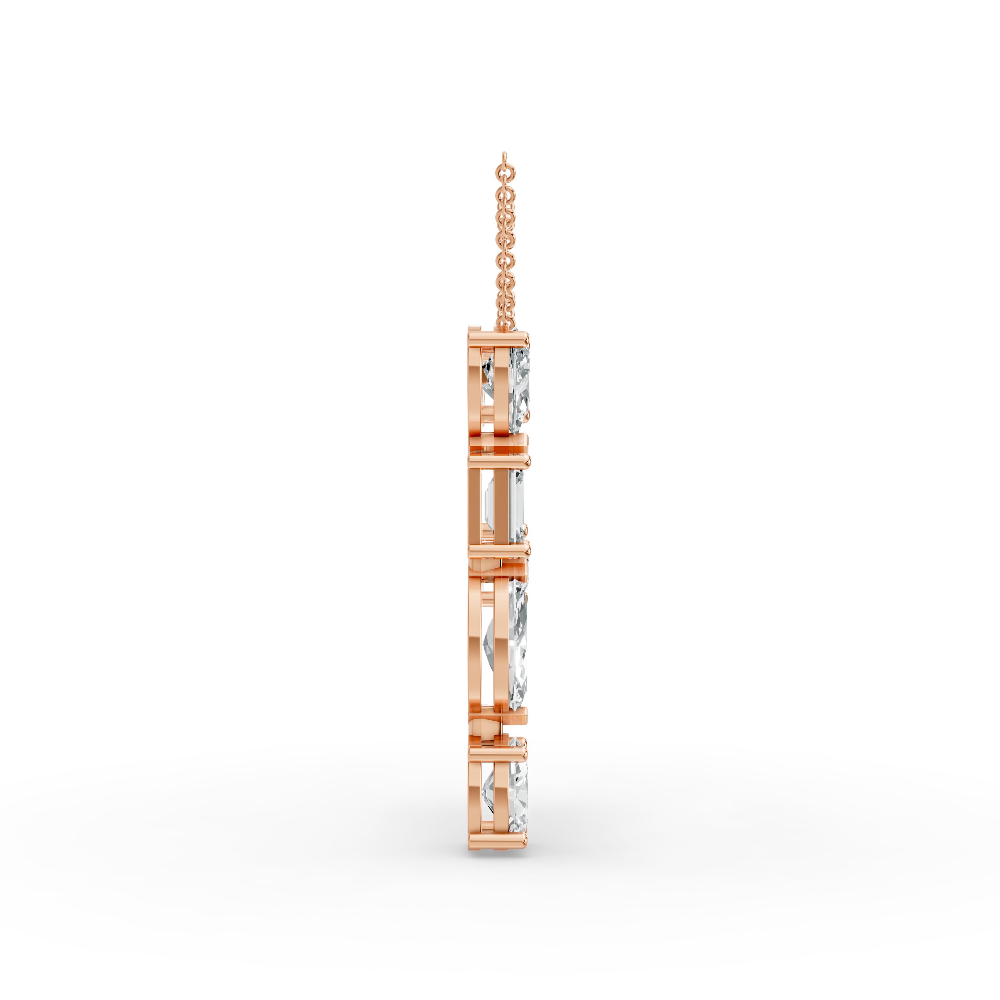 Oval Shape Diamond Alphabet Collection in Gold