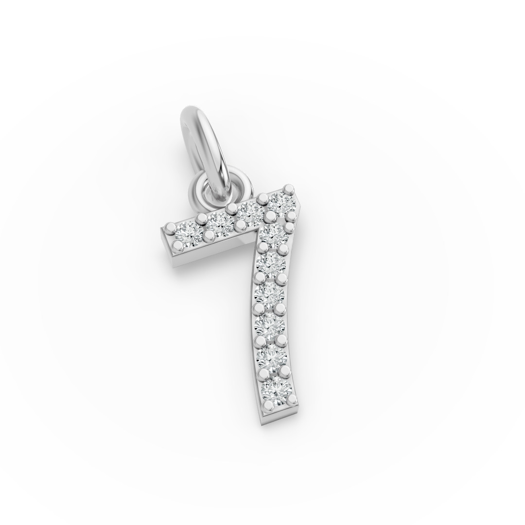 Round Shape Diamond Numeric Collection in Gold