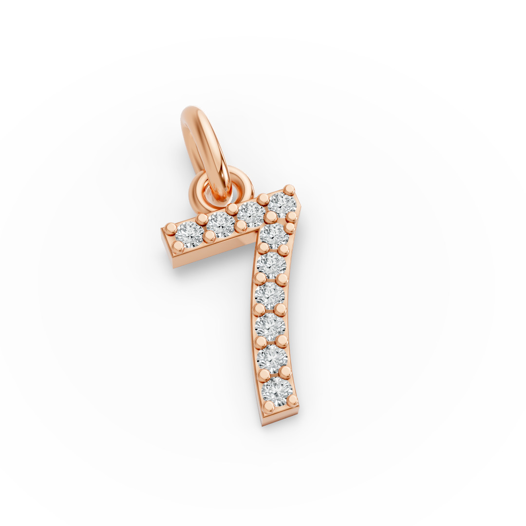 Round Shape Diamond Numeric Collection in Gold