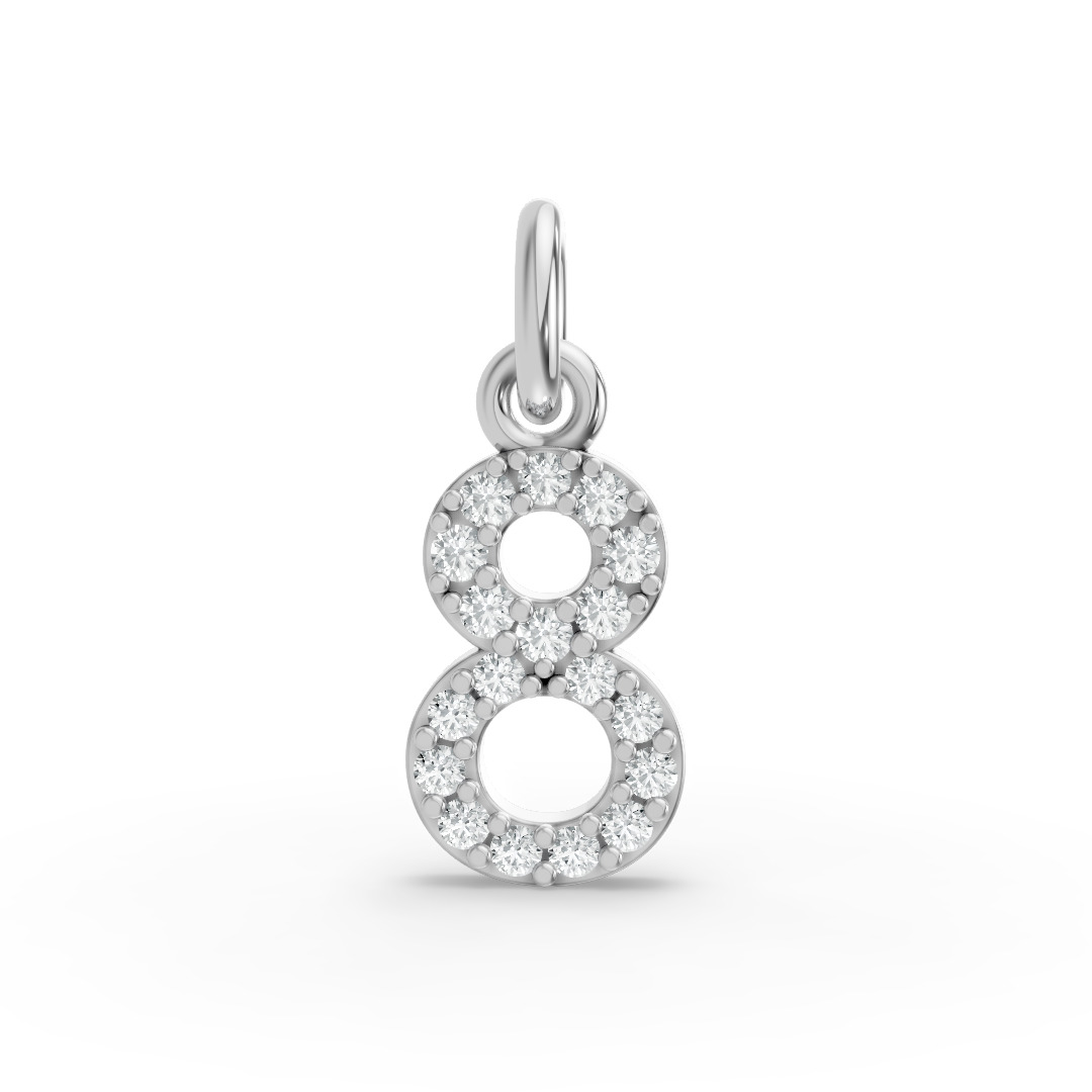 Round Shape Diamond Numeric Collection in Gold