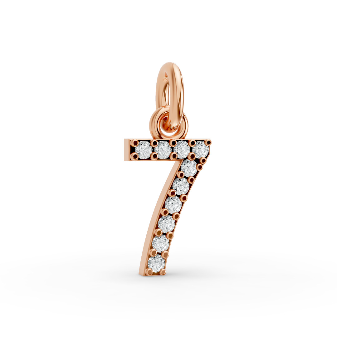 Round Shape Diamond Numeric Collection in Gold