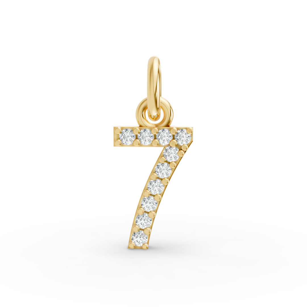 Round Shape Diamond Numeric Collection in Gold