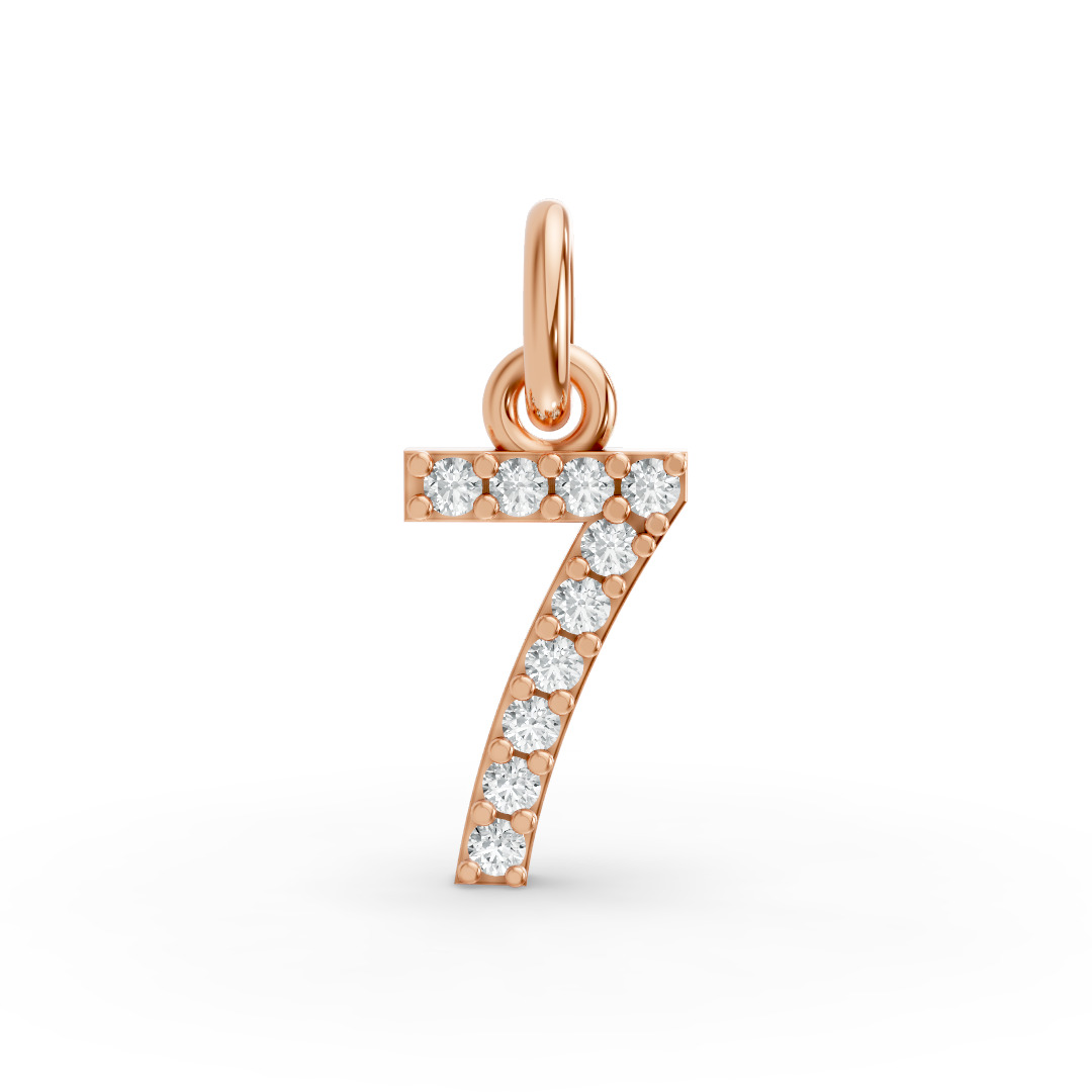 Round Shape Diamond Numeric Collection in Gold