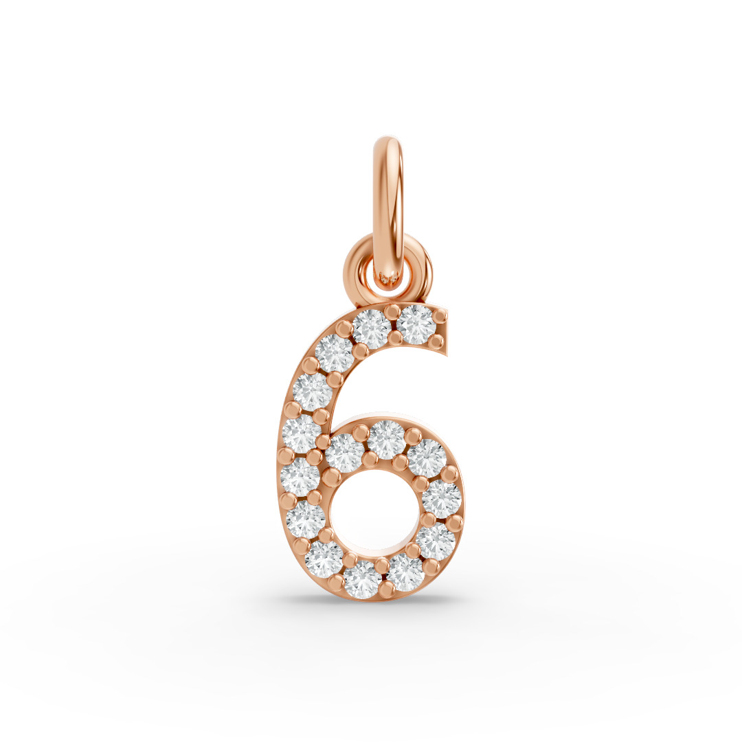 Round Shape Diamond Numeric Collection in Gold