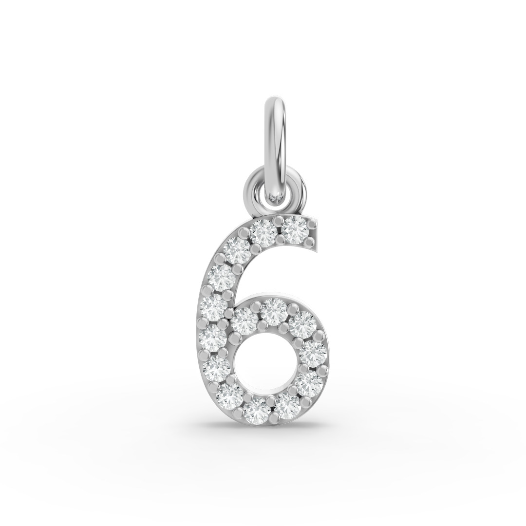 Round Shape Diamond Numeric Collection in Gold
