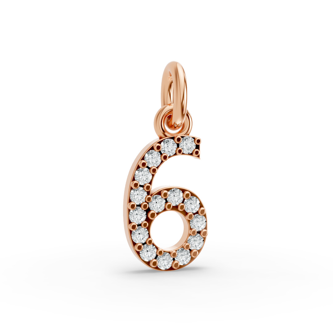 Round Shape Diamond Numeric Collection in Gold