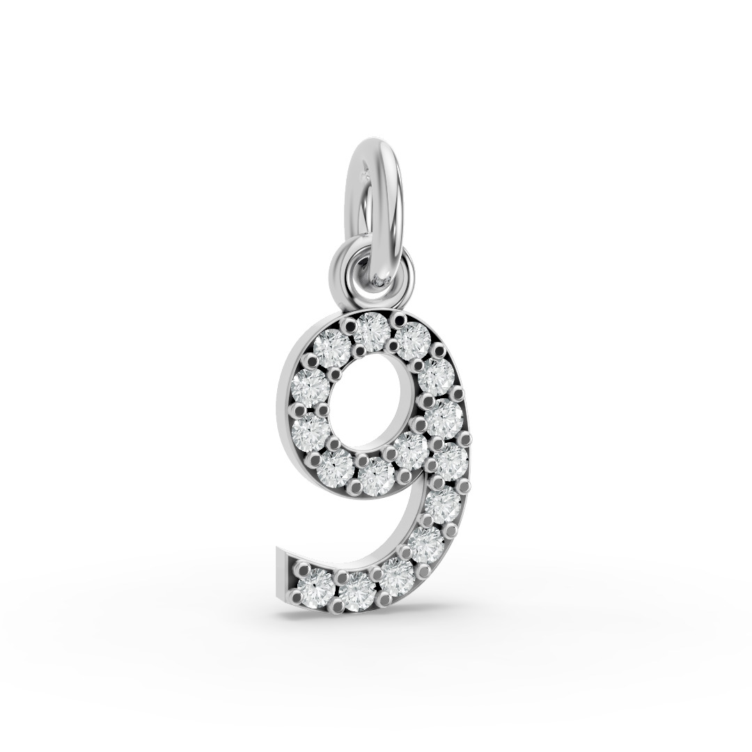 Round Shape Diamond Numeric Collection in Gold