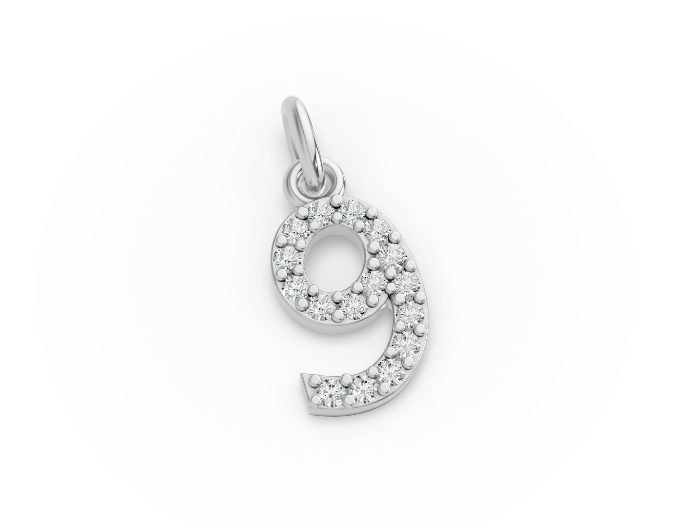 Round Shape Diamond Numeric Collection in Gold