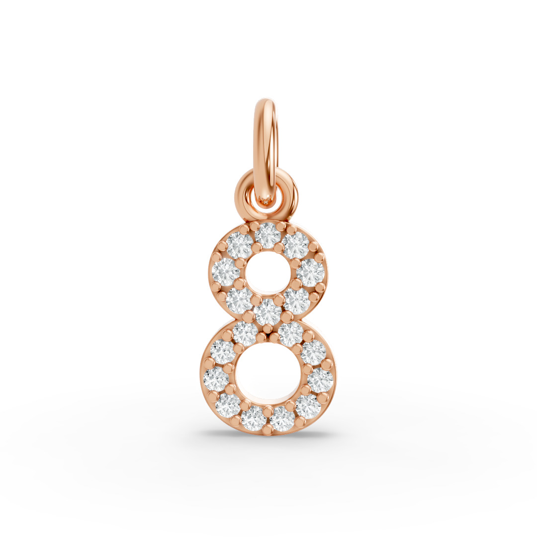 Round Shape Diamond Numeric Collection in Gold