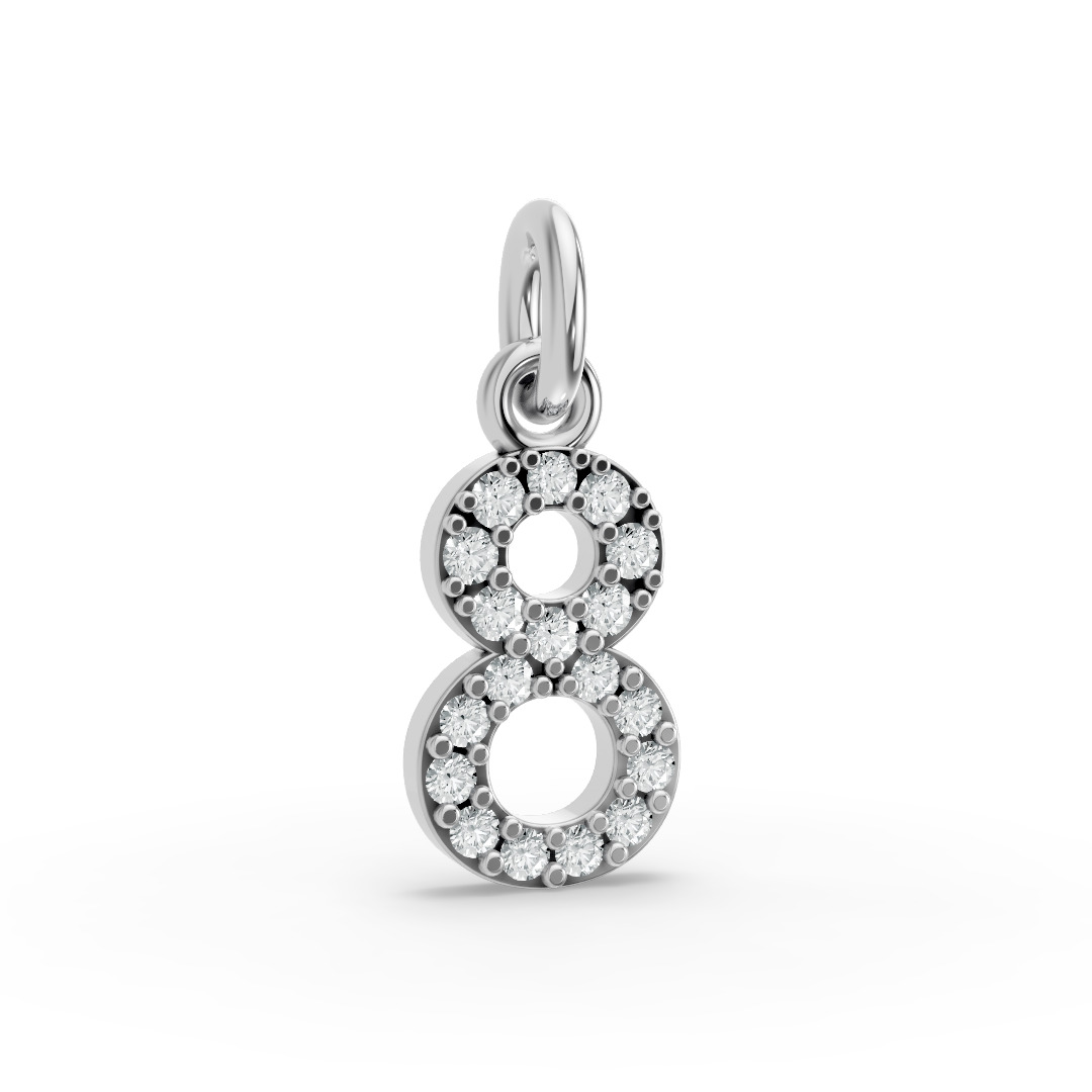 Round Shape Diamond Numeric Collection in Gold
