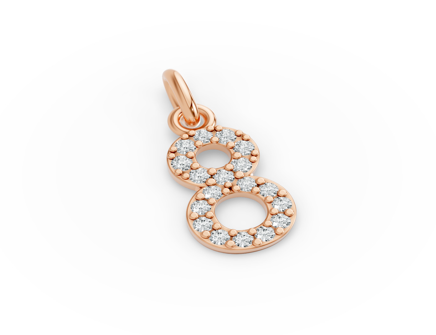 Round Shape Diamond Numeric Collection in Gold