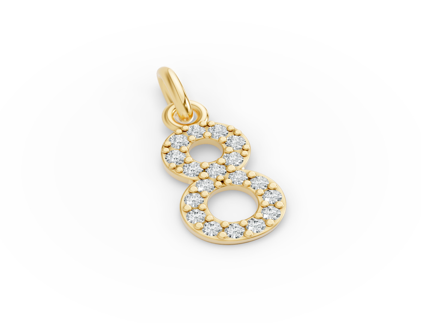 Round Shape Diamond Numeric Collection in Gold