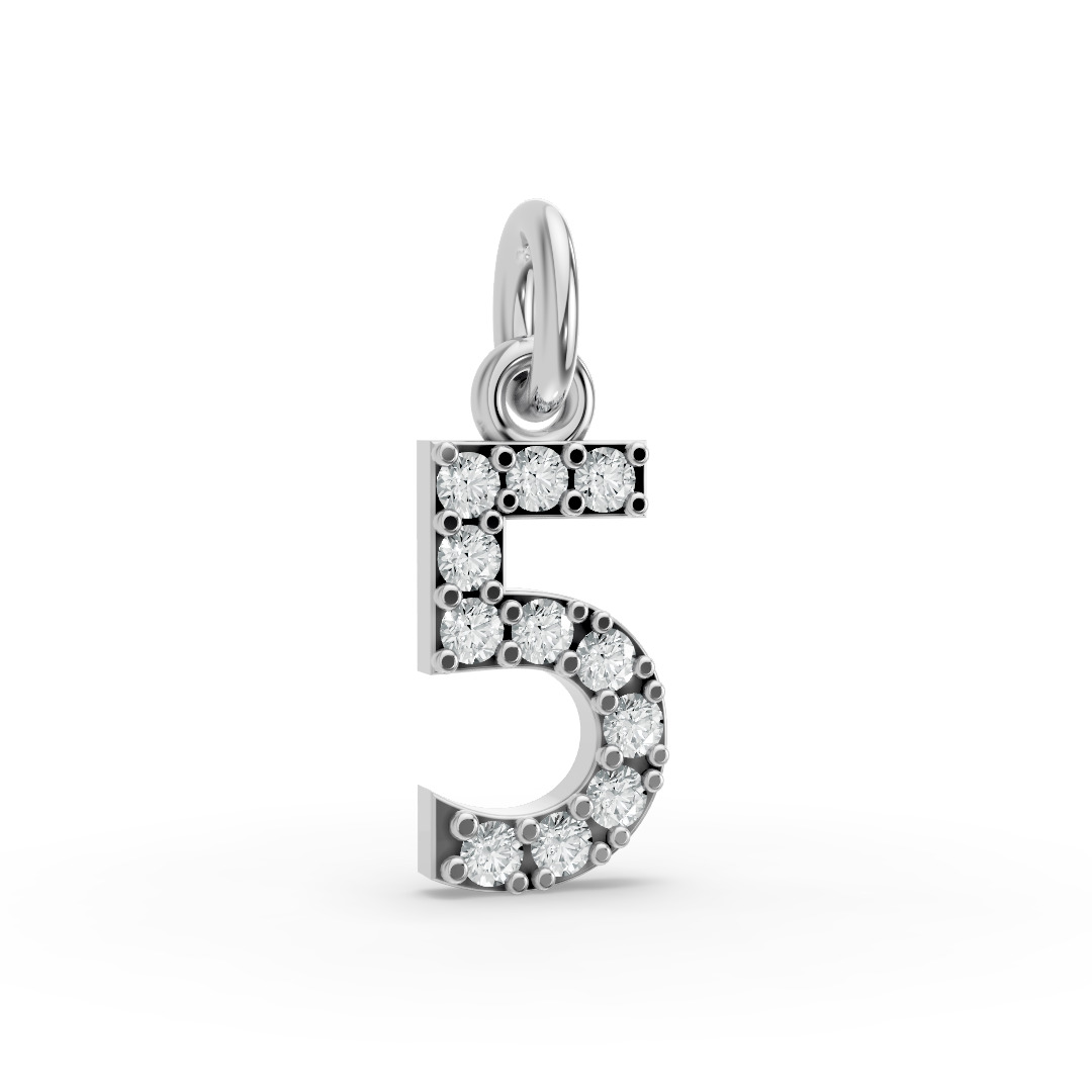 Round Shape Diamond Numeric Collection in Gold