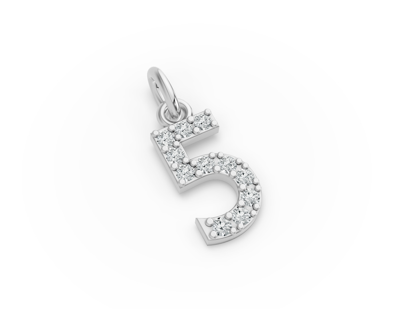Round Shape Diamond Numeric Collection in Gold