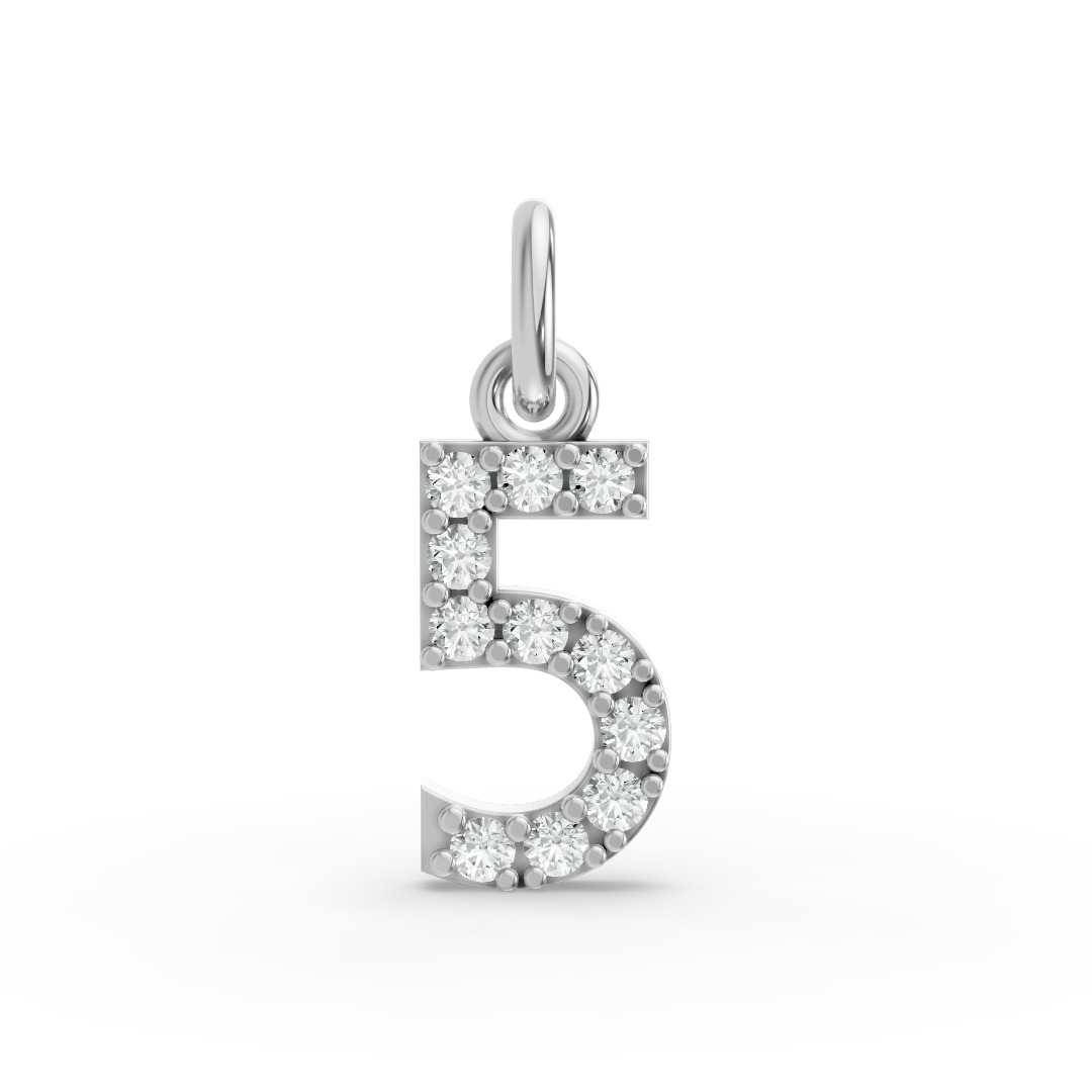 Round Shape Diamond Numeric Collection in Gold