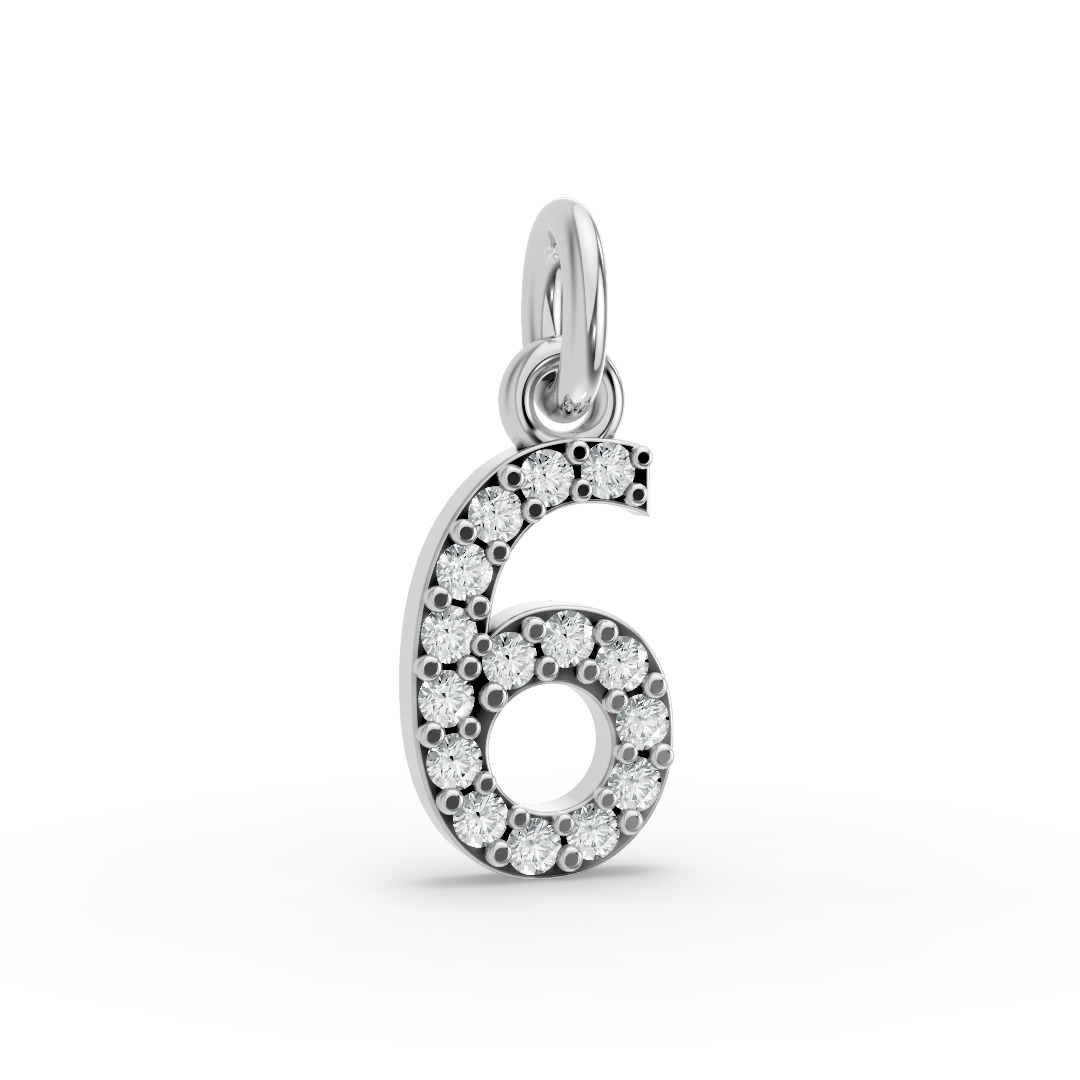 Round Shape Diamond Numeric Collection in Gold