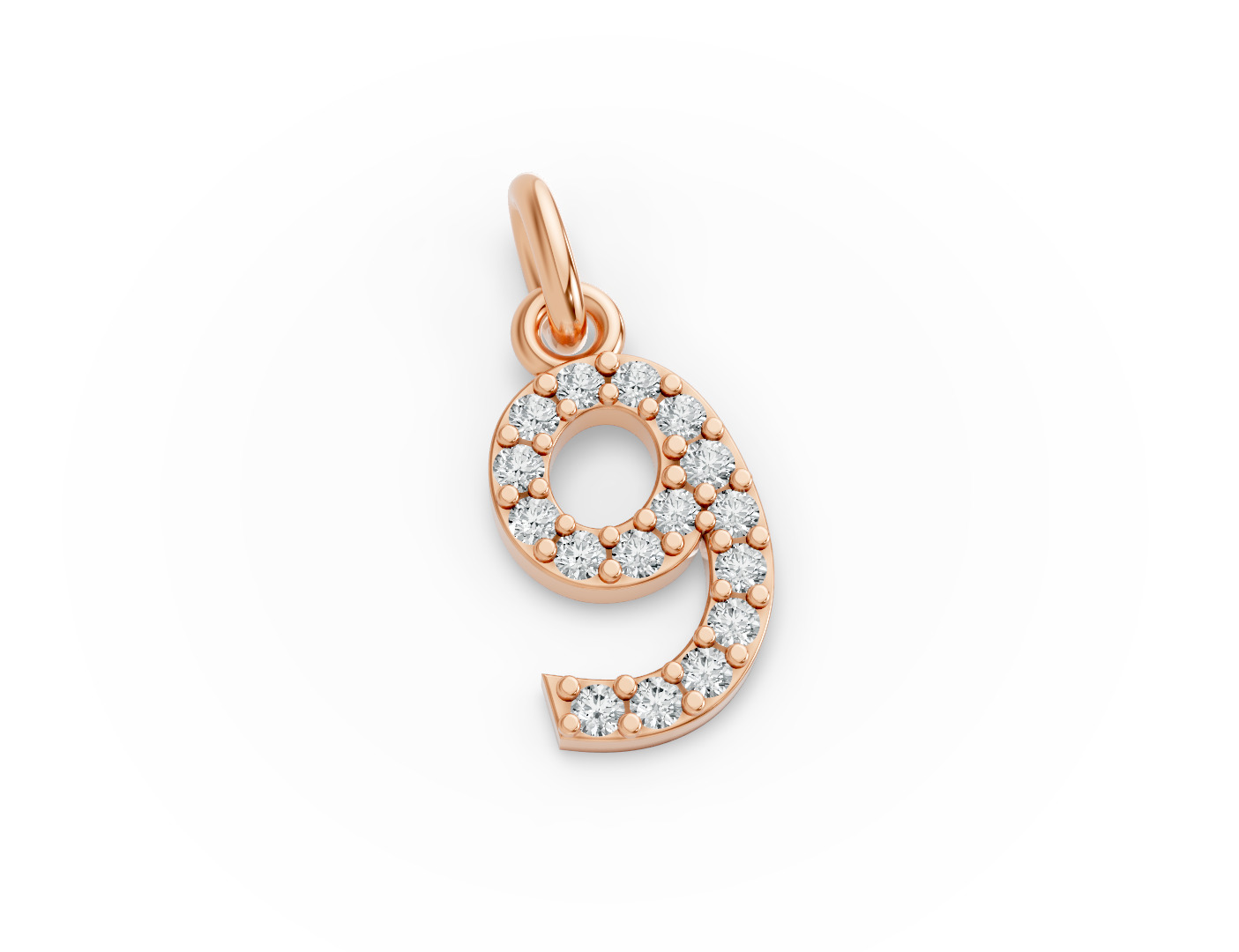 Round Shape Diamond Numeric Collection in Gold