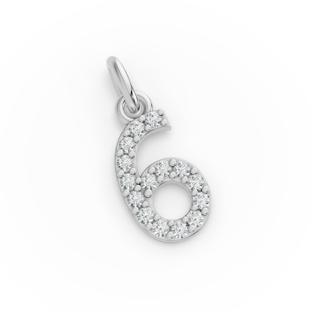 Round Shape Diamond Numeric Collection in Gold