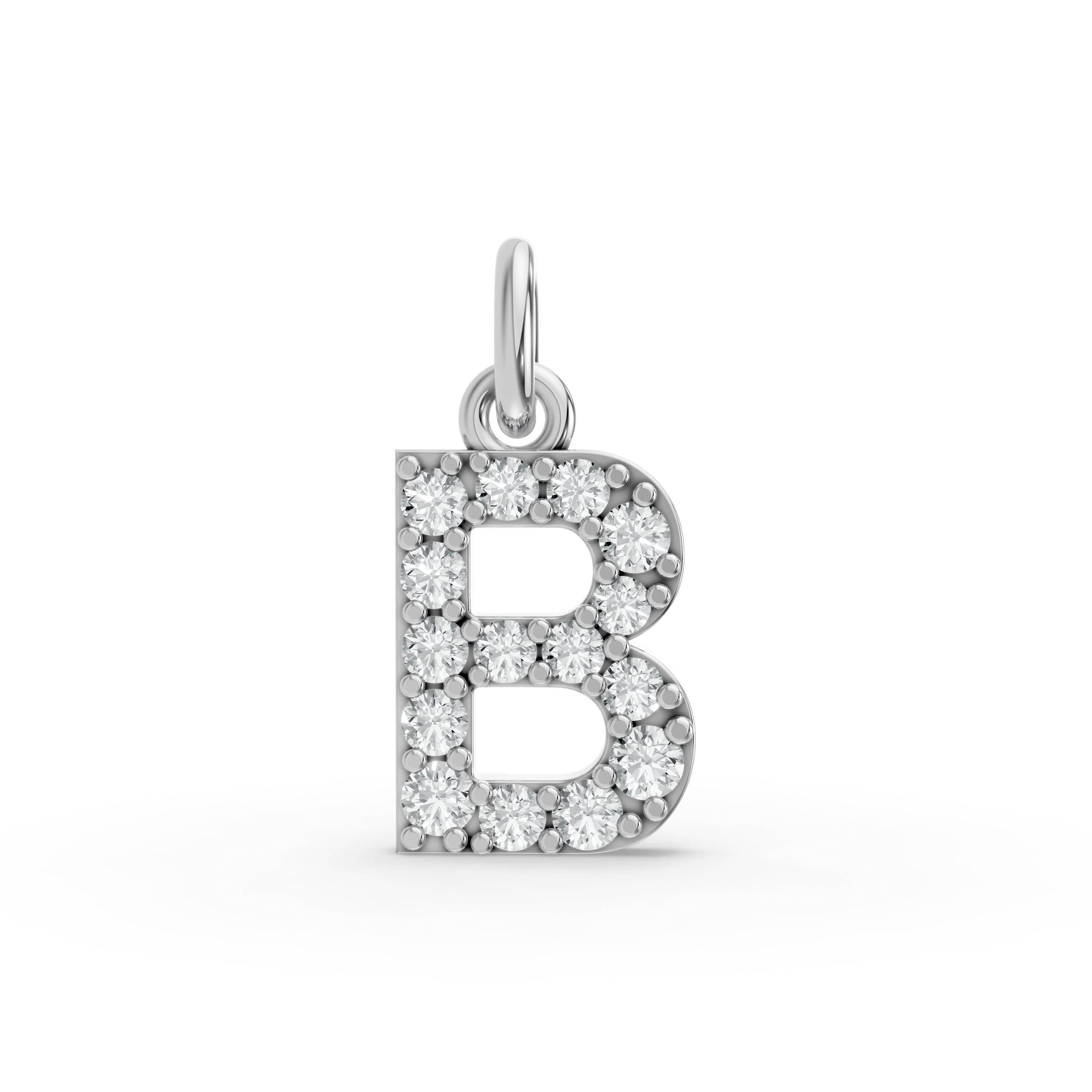 Round Shape Diamond Alphabet Collection in Gold
