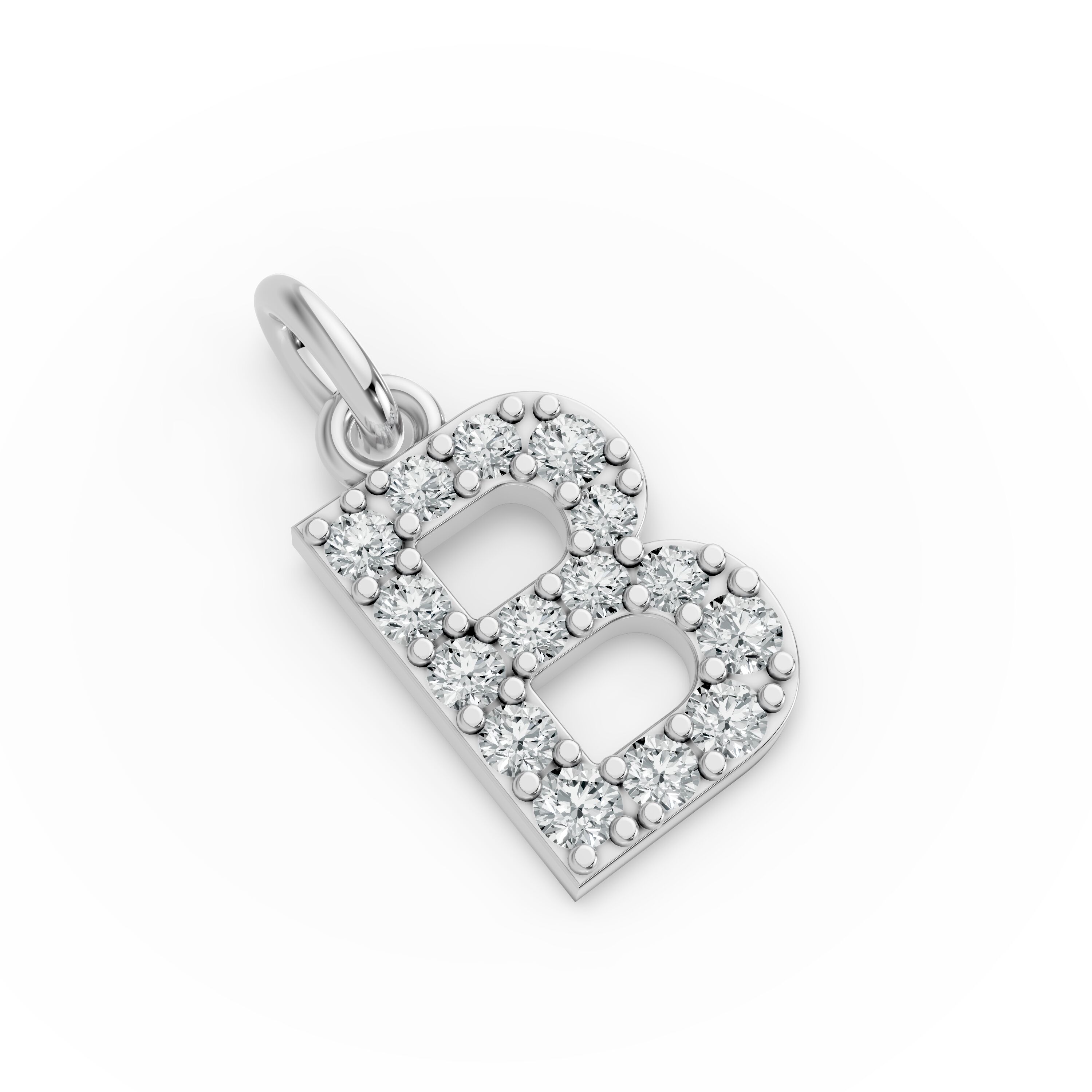 Round Shape Diamond Alphabet Collection in Gold