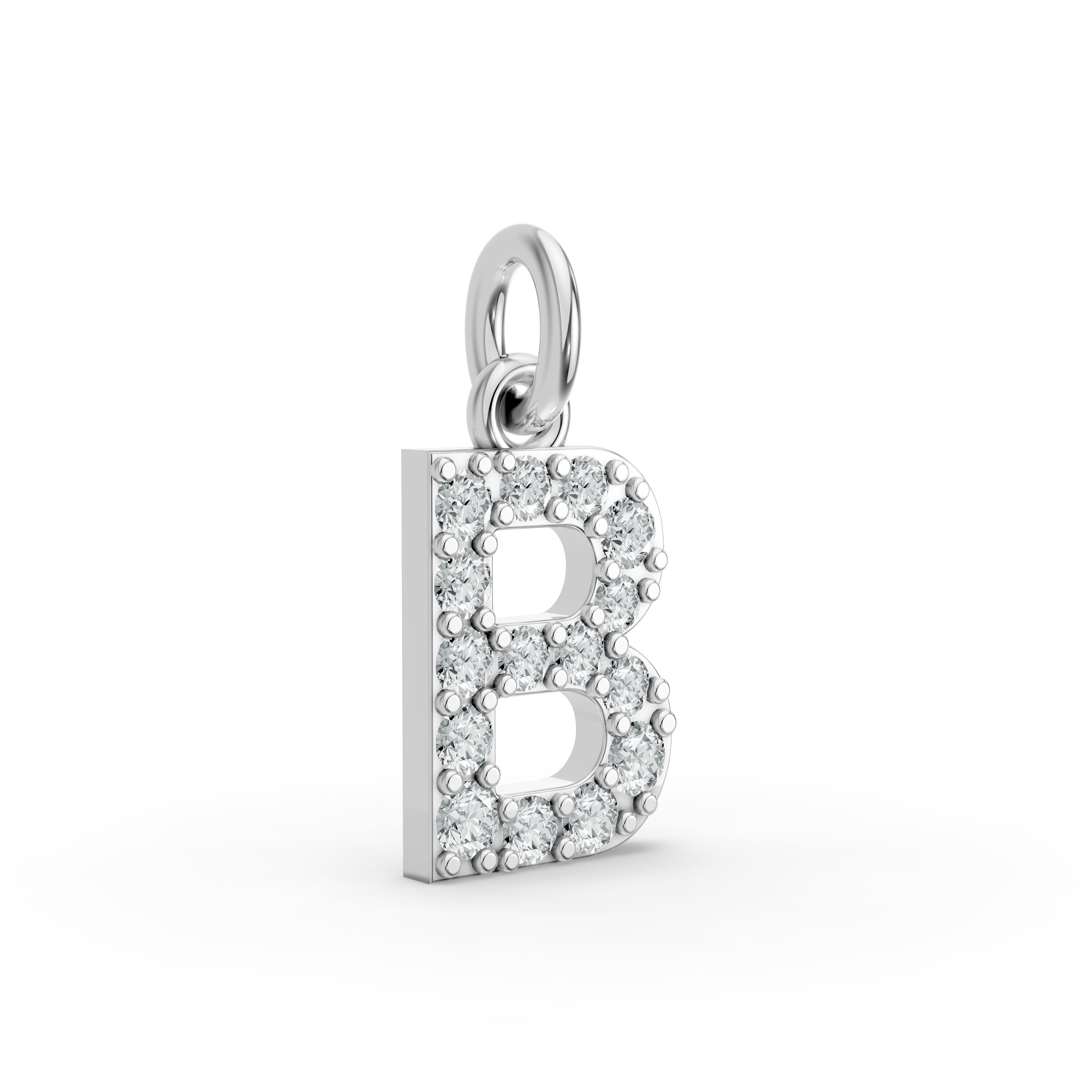 Round Shape Diamond Alphabet Collection in Gold