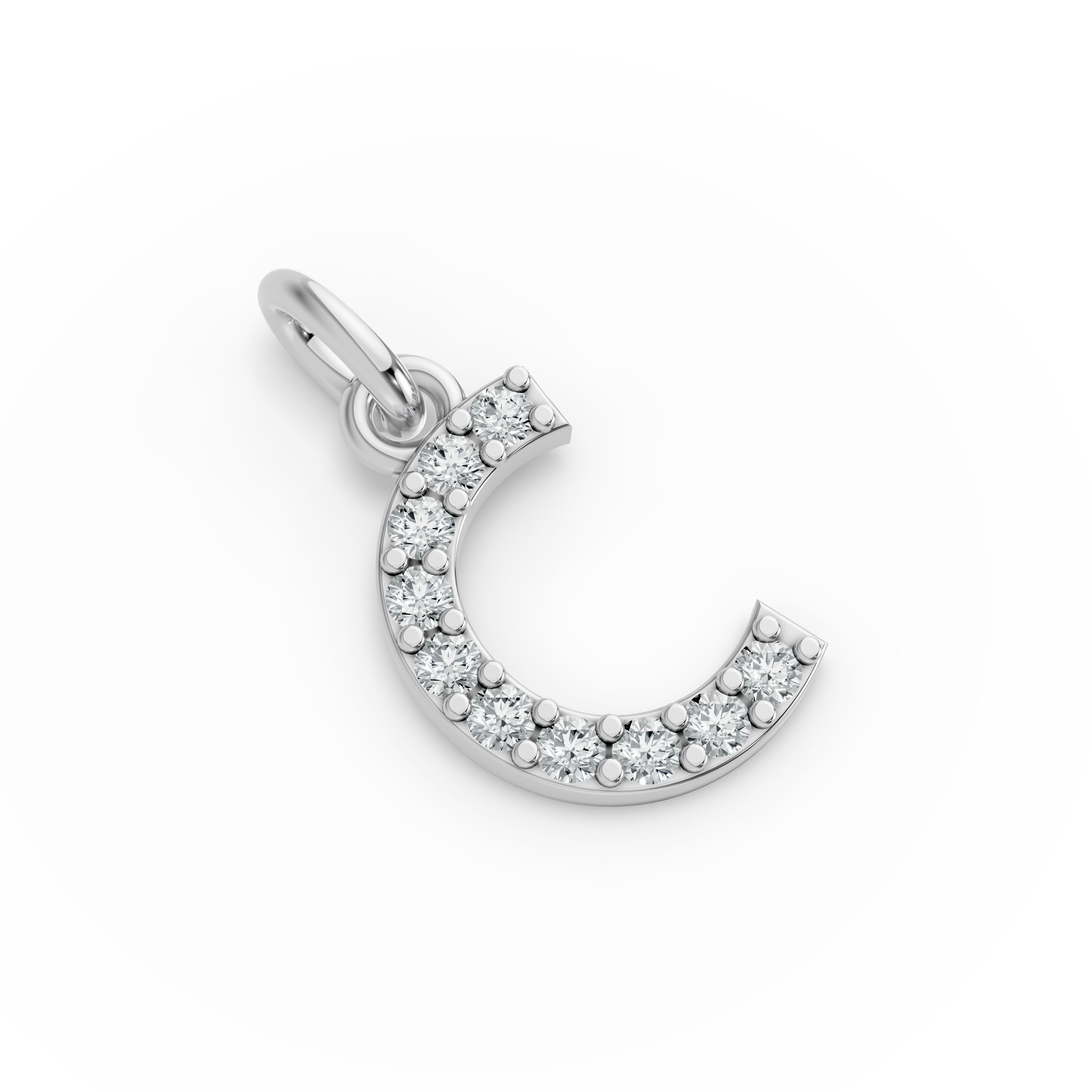 Round Shape Diamond Alphabet Collection in Gold