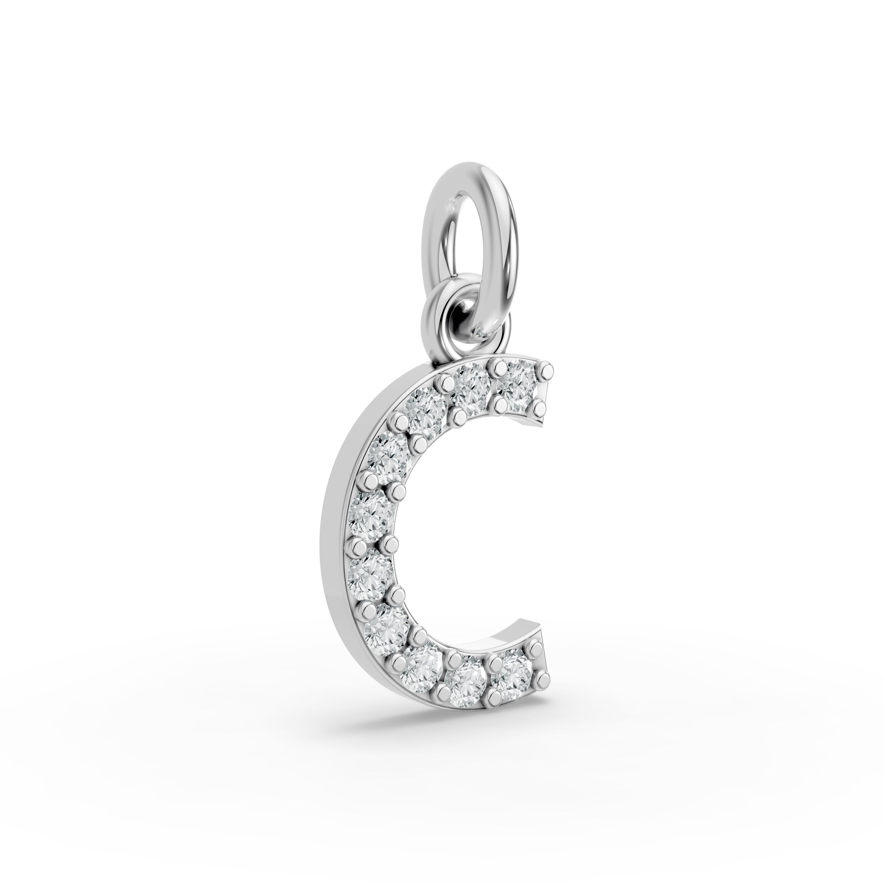 Round Shape Diamond Alphabet Collection in Gold