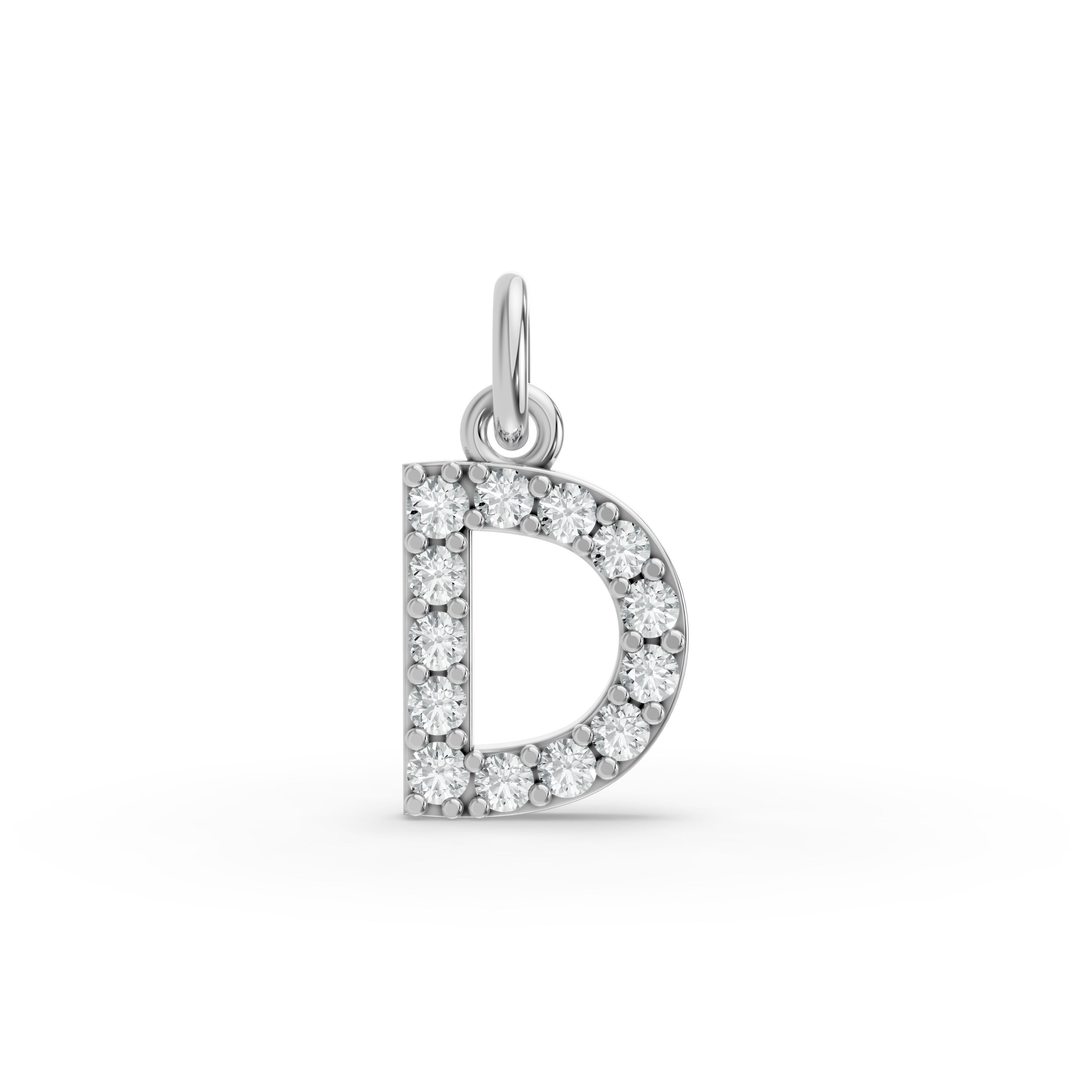 Round Shape Diamond Alphabet Collection in Gold