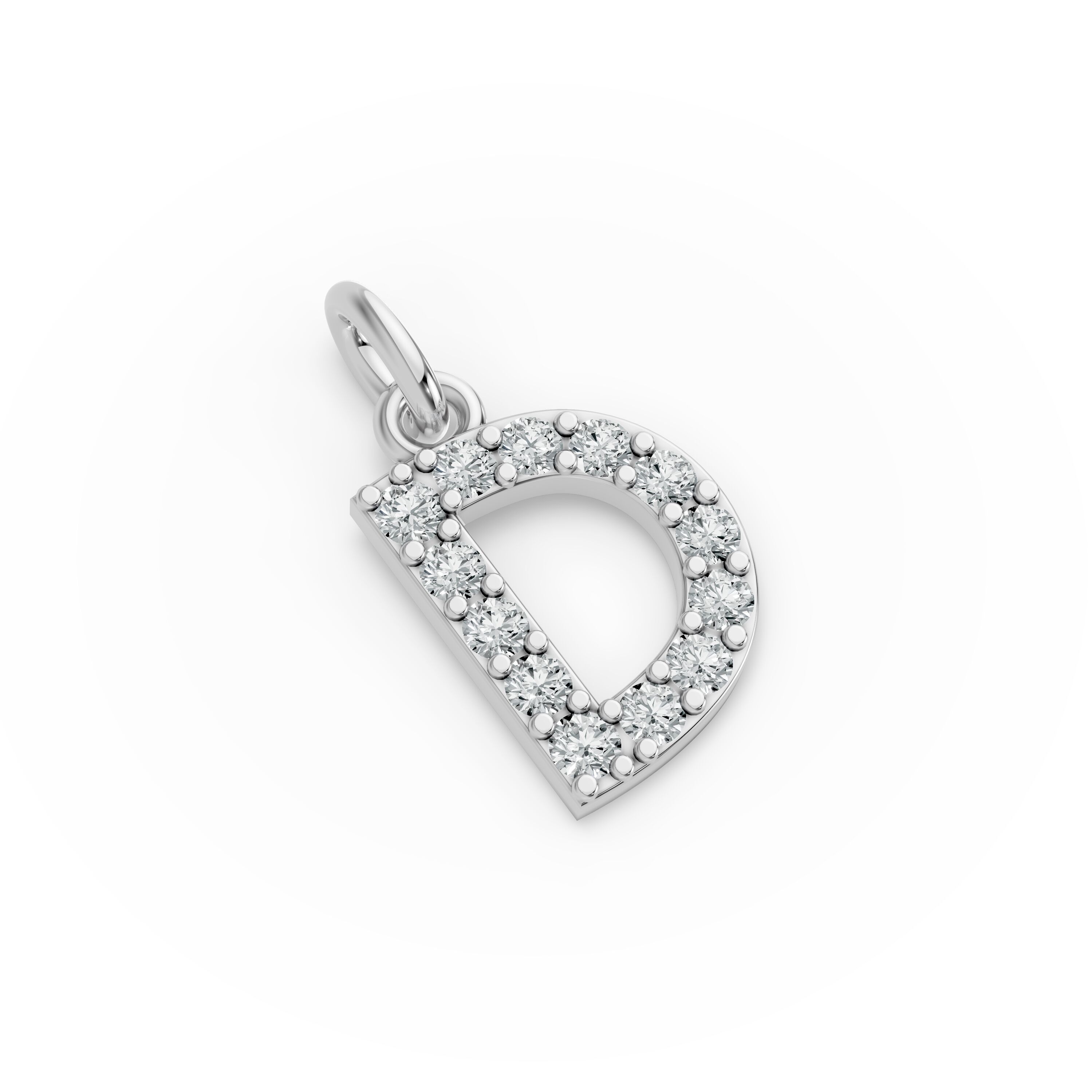 Round Shape Diamond Alphabet Collection in Gold