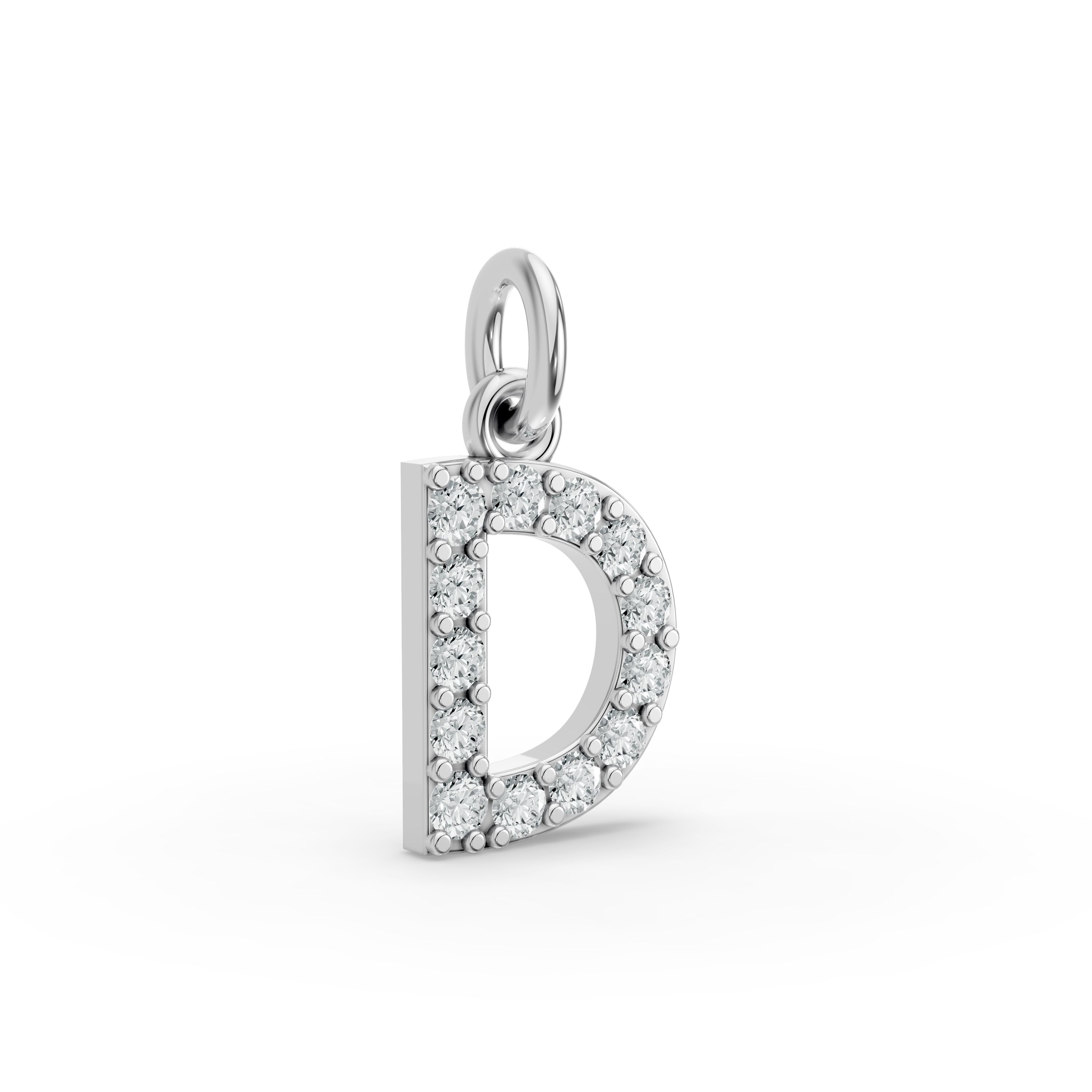 Round Shape Diamond Alphabet Collection in Gold