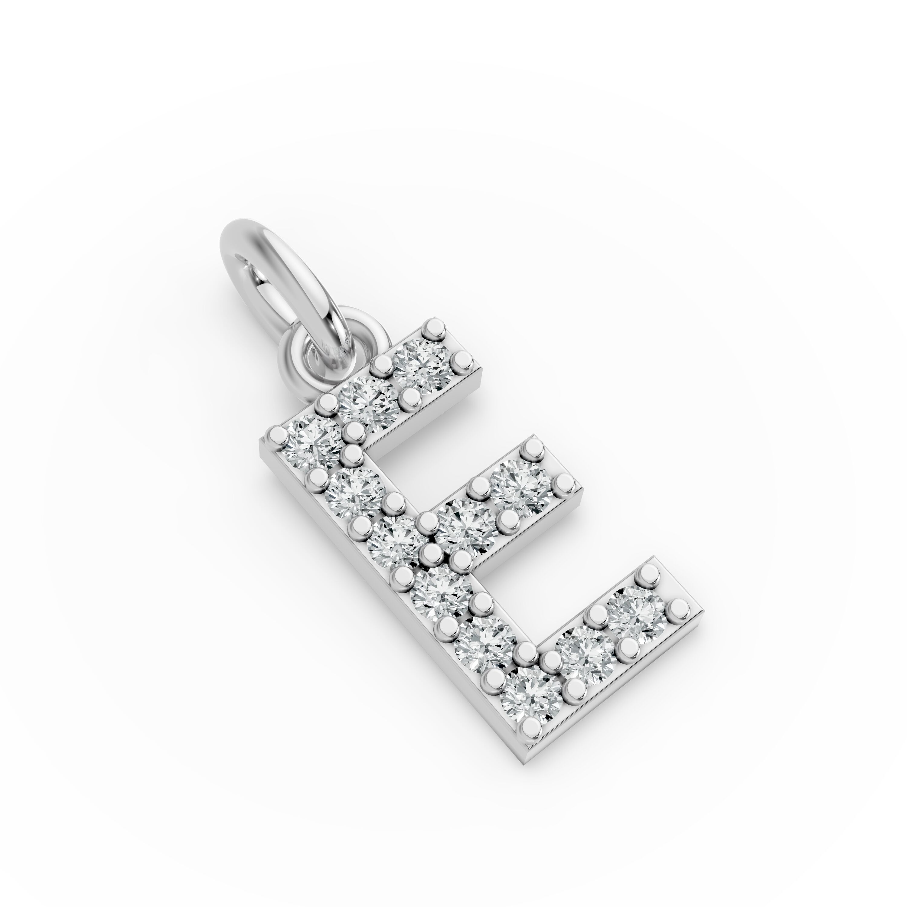 Round Shape Diamond Alphabet Collection in Gold