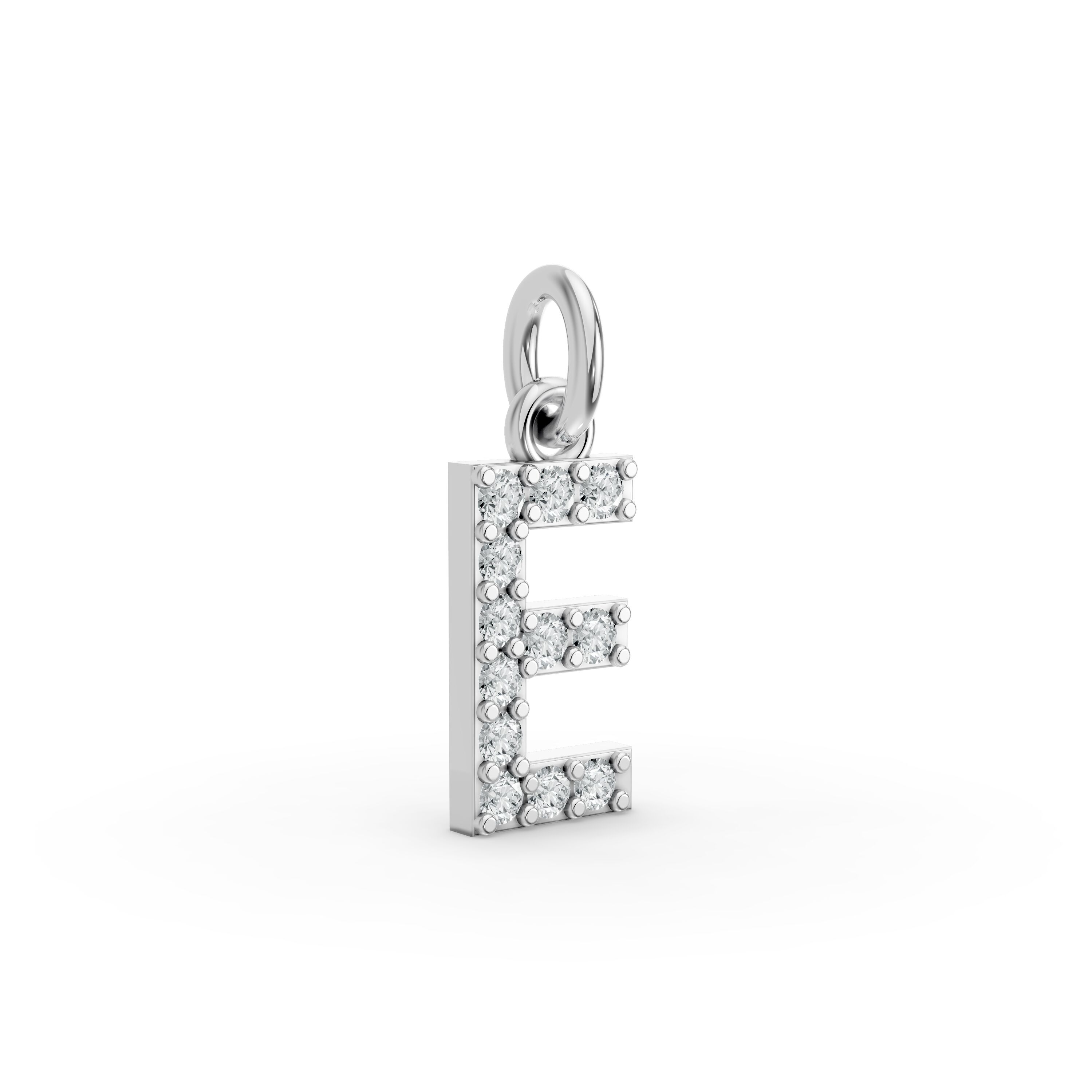 Round Shape Diamond Alphabet Collection in Gold