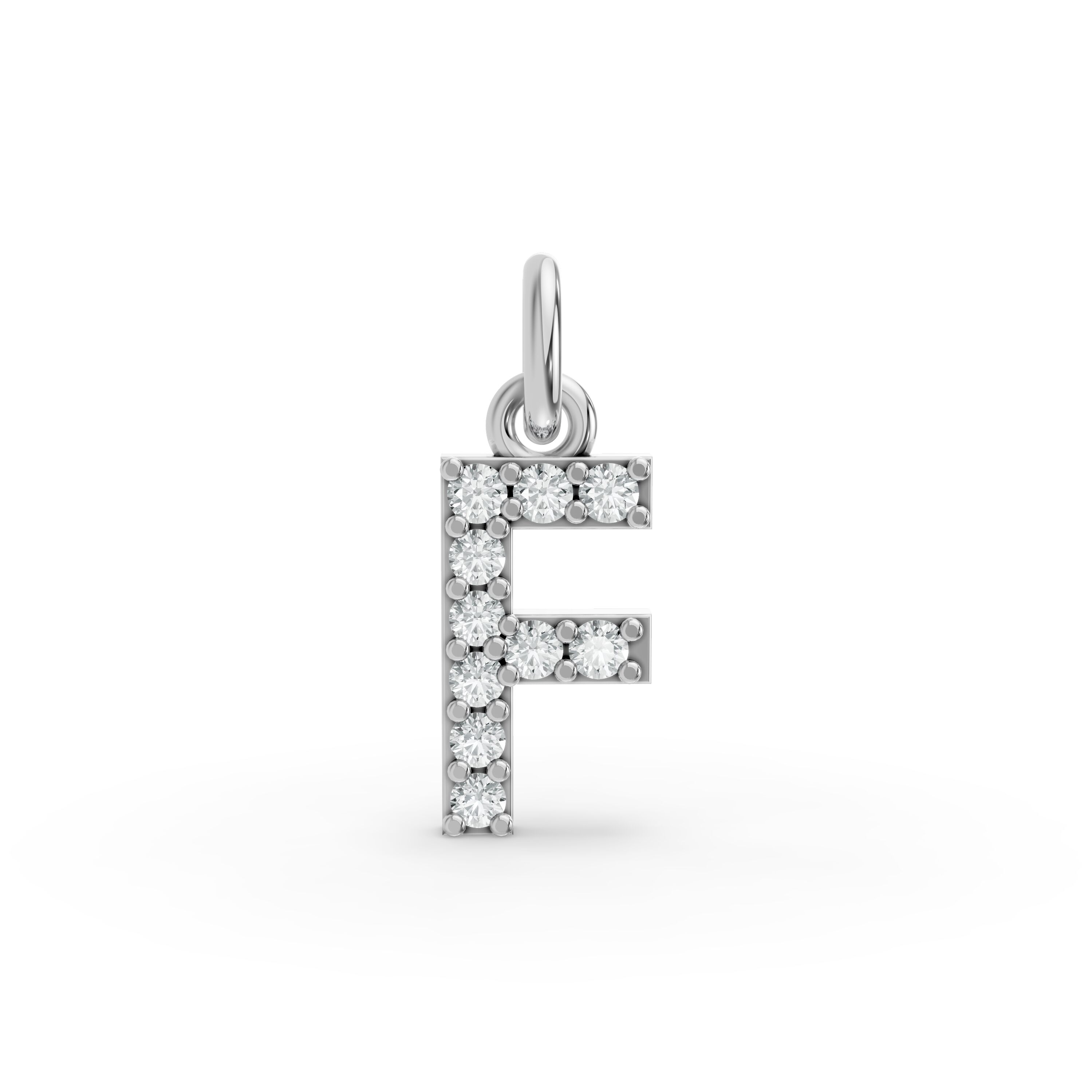 Round Shape Diamond Alphabet Collection in Gold