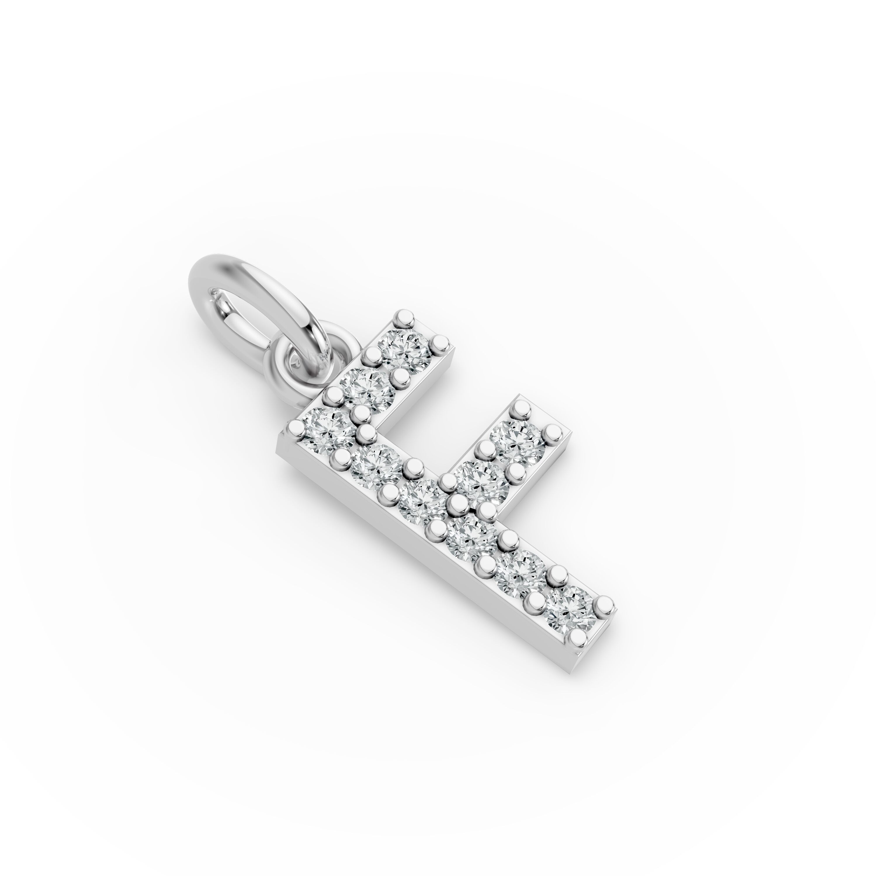 Round Shape Diamond Alphabet Collection in Gold