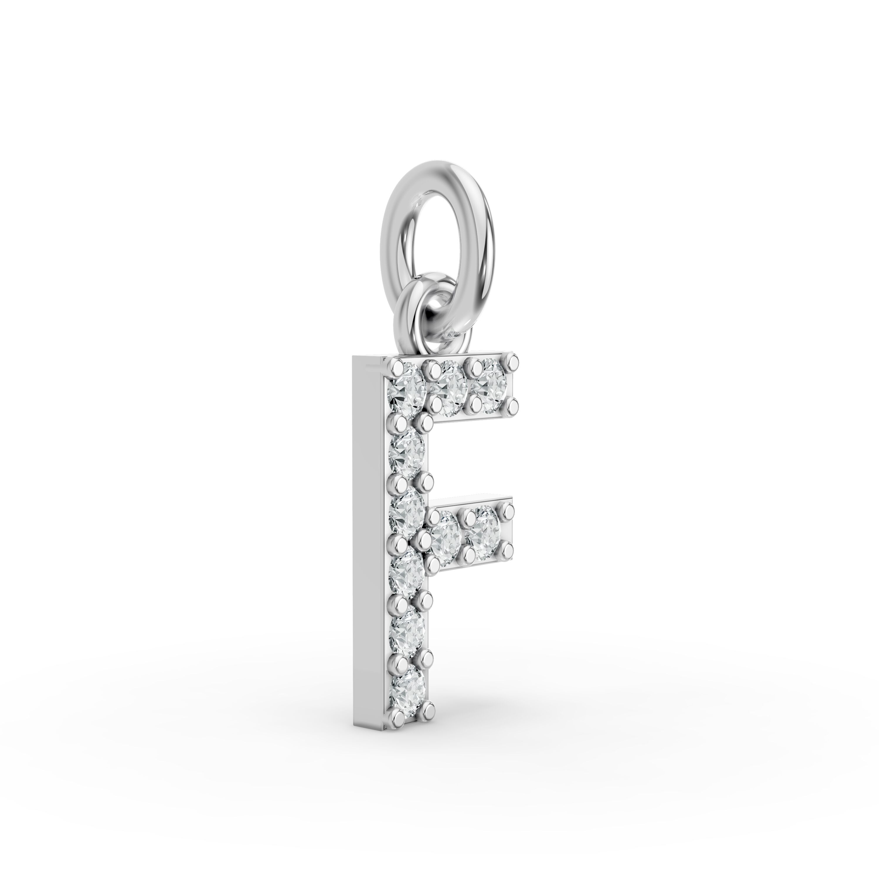 Round Shape Diamond Alphabet Collection in Gold
