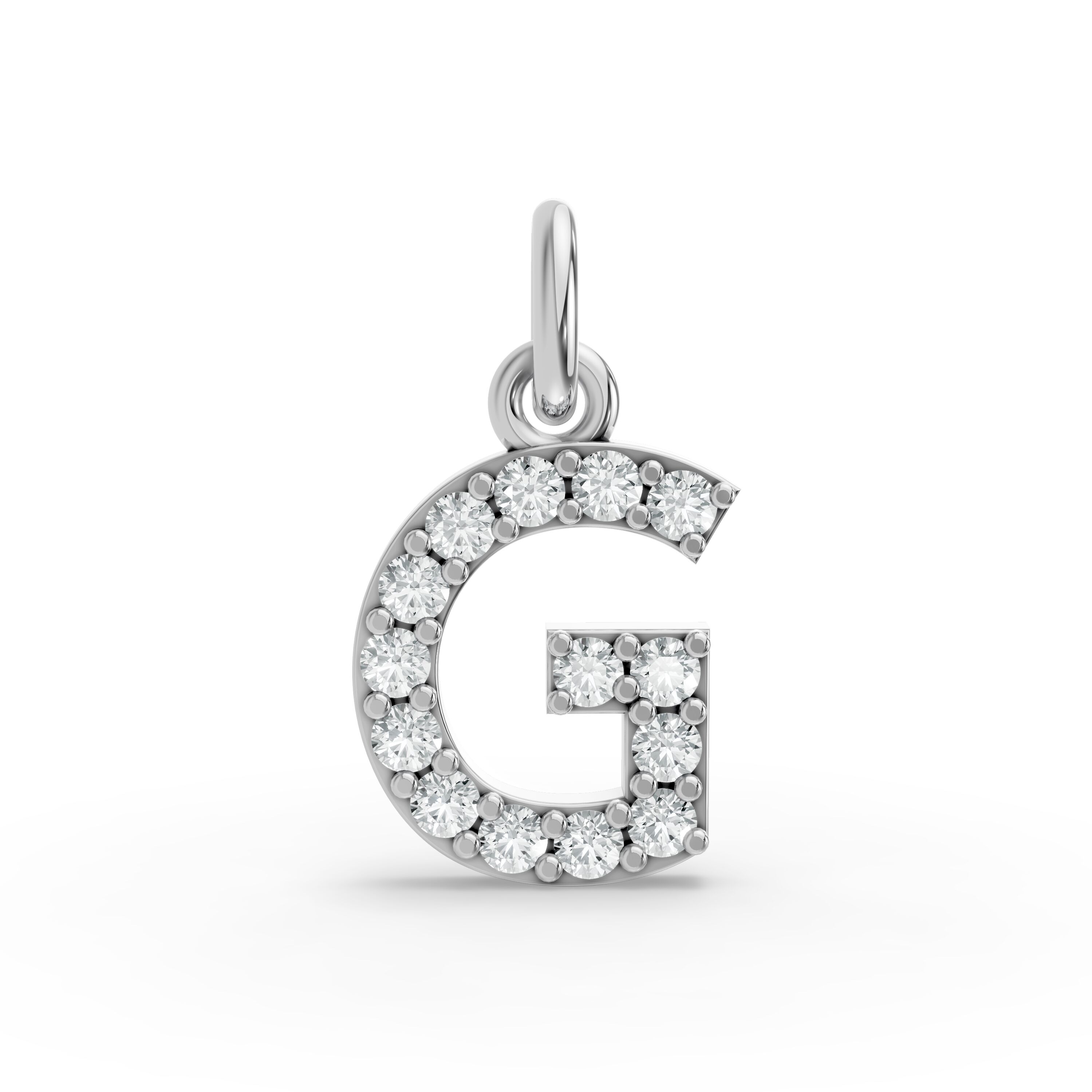 Round Shape Diamond Alphabet Collection in Gold